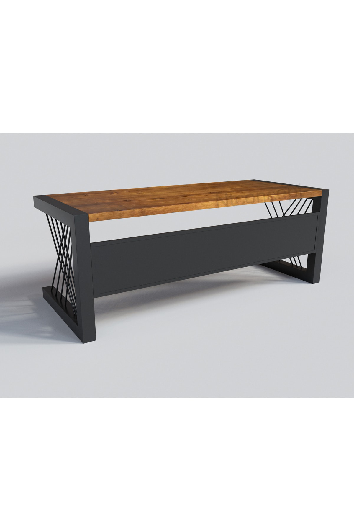 Nt Concept Ntconcept Masif Ağaç Ofis Üçlü Takim-140Cm-Renk Seçenekli