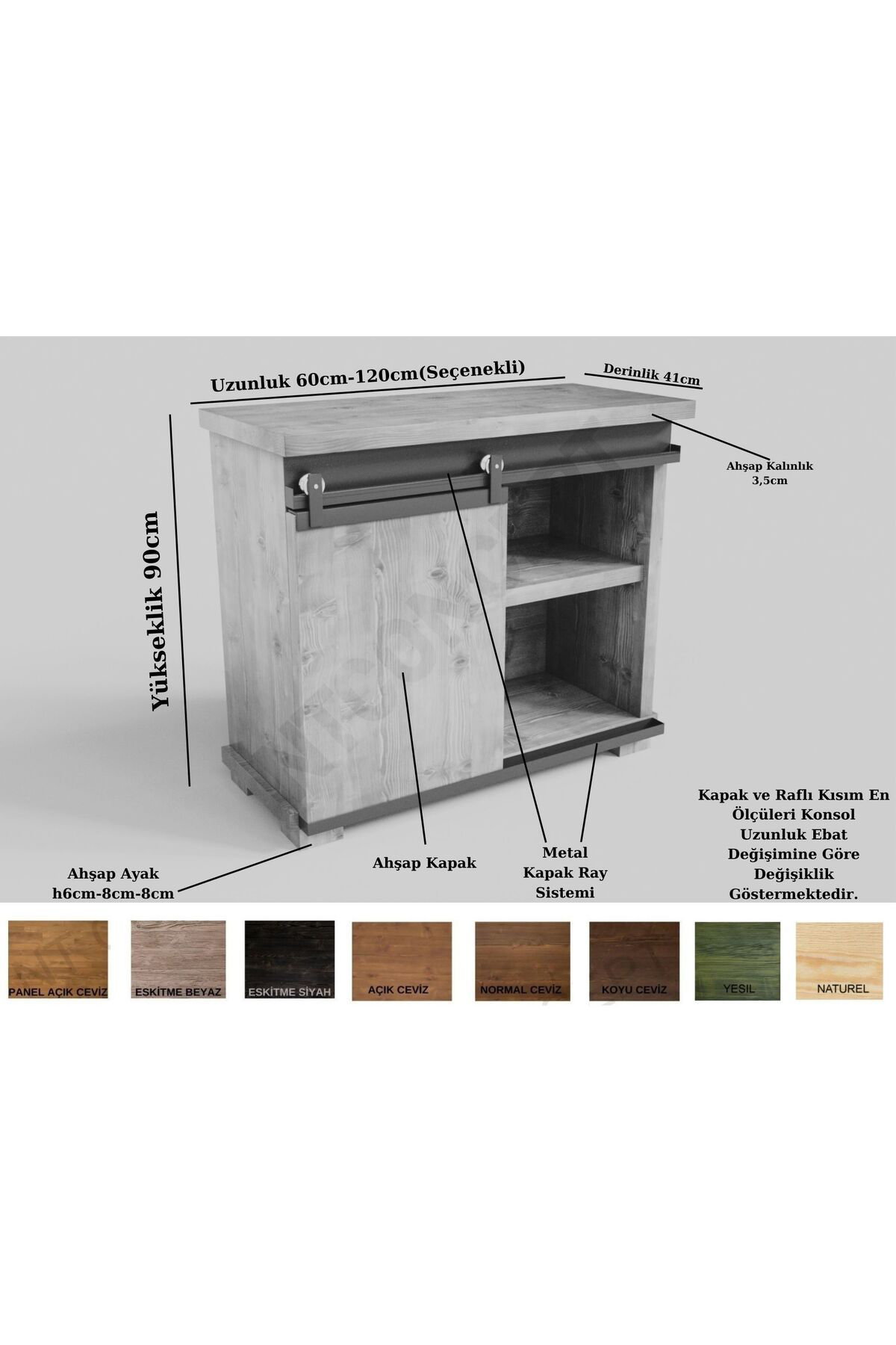 Nt Concept Ntconcept Obleon Doğal Ahşap Ofis Konsolu(80Cm-H90cm-41Cm)