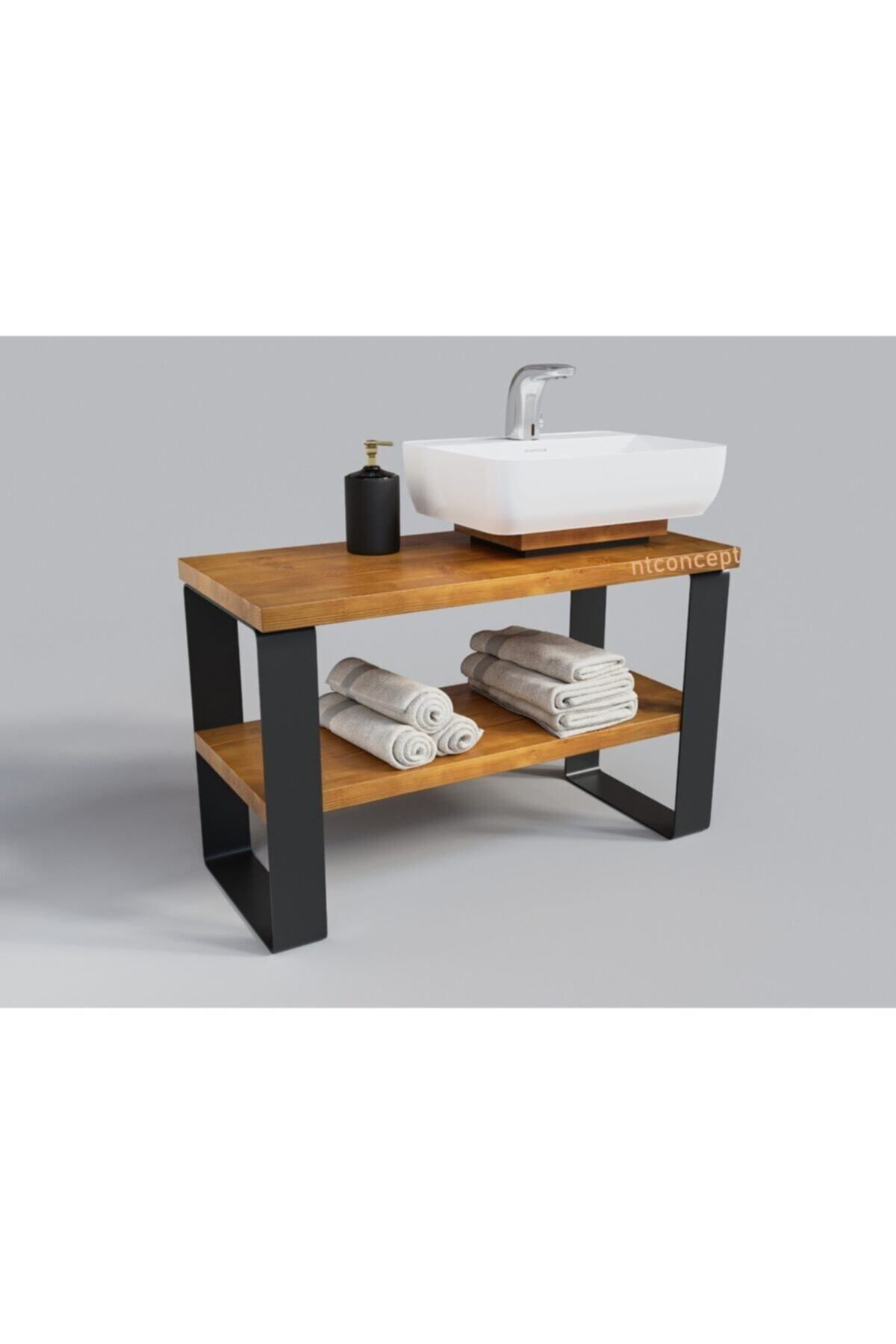 Nt Concept Ntconcept Sien Masif Ağaç Banyo Dolabi(Hilton)(70Cm)