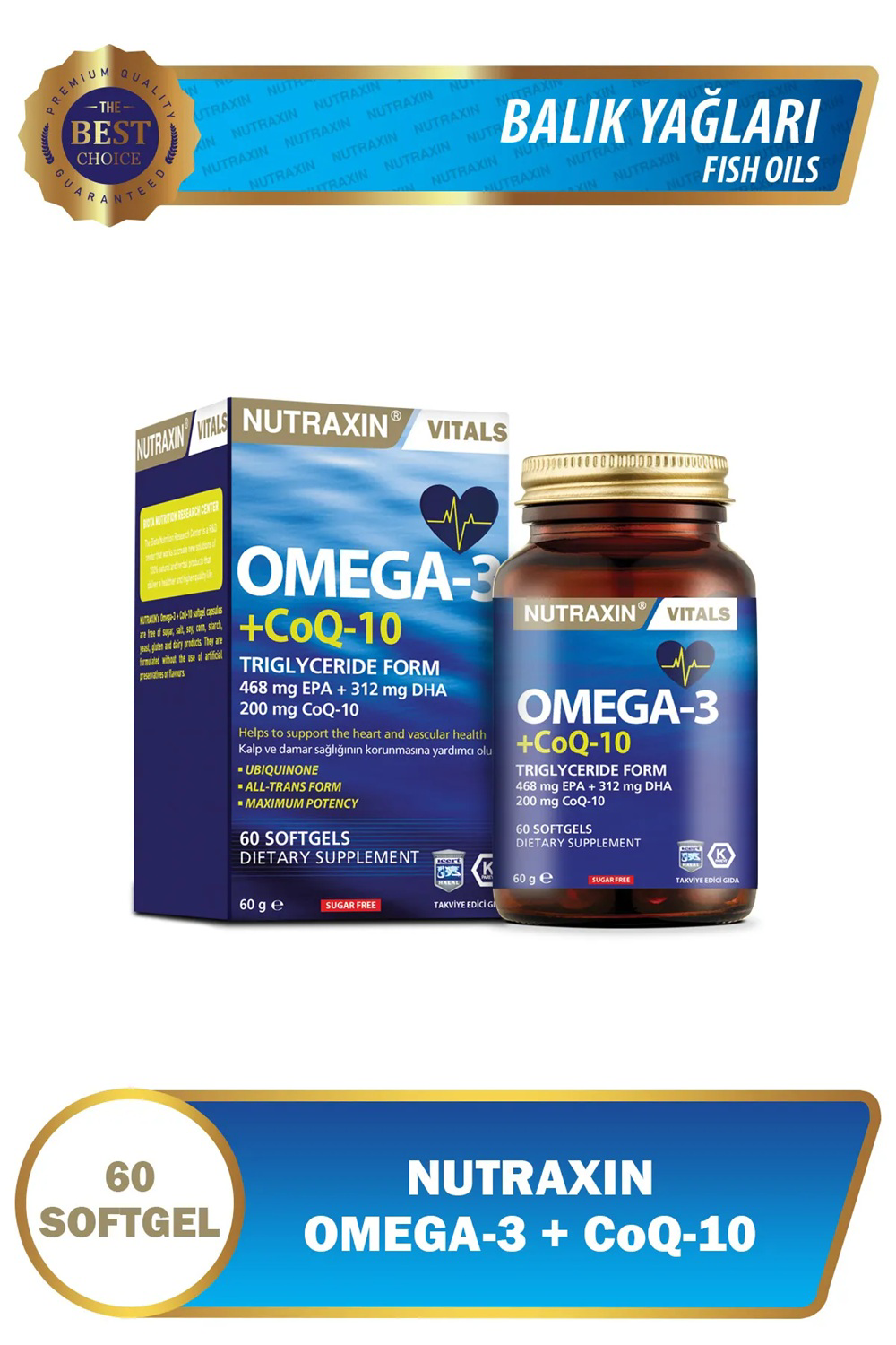 Nutraxin  Omega-3 Coq-10 60 Kapsül
