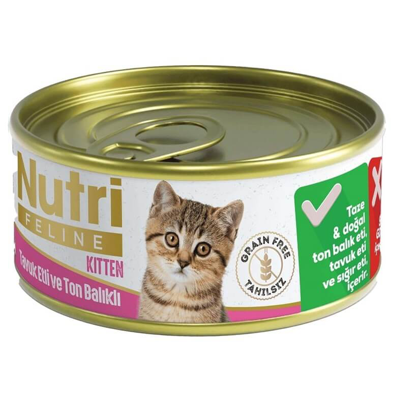 Nutri Feline  Kitten Tavuklu Ton Balikli Yavru Konservesi 85 Gr