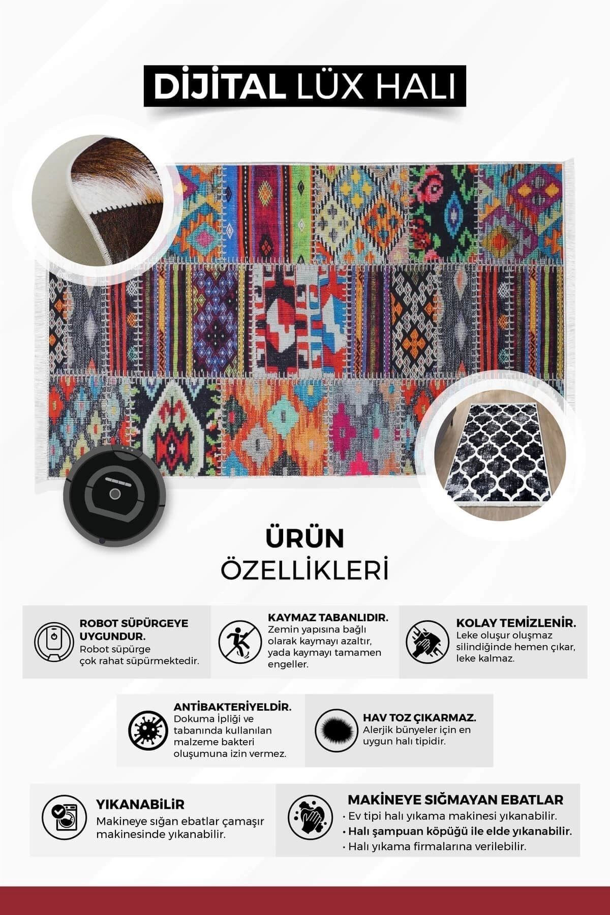 Dijidekor O22139 Jüt Görünümlü Saçaksiz Dijital Hali New İskandinav Mutfak