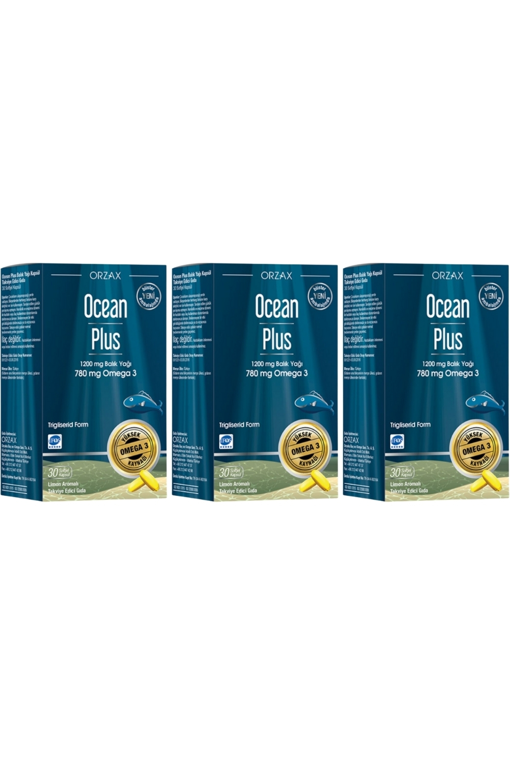Ocean  Plus 1200 Mg Balik Yaği 30 Kapsül X 3 Adet