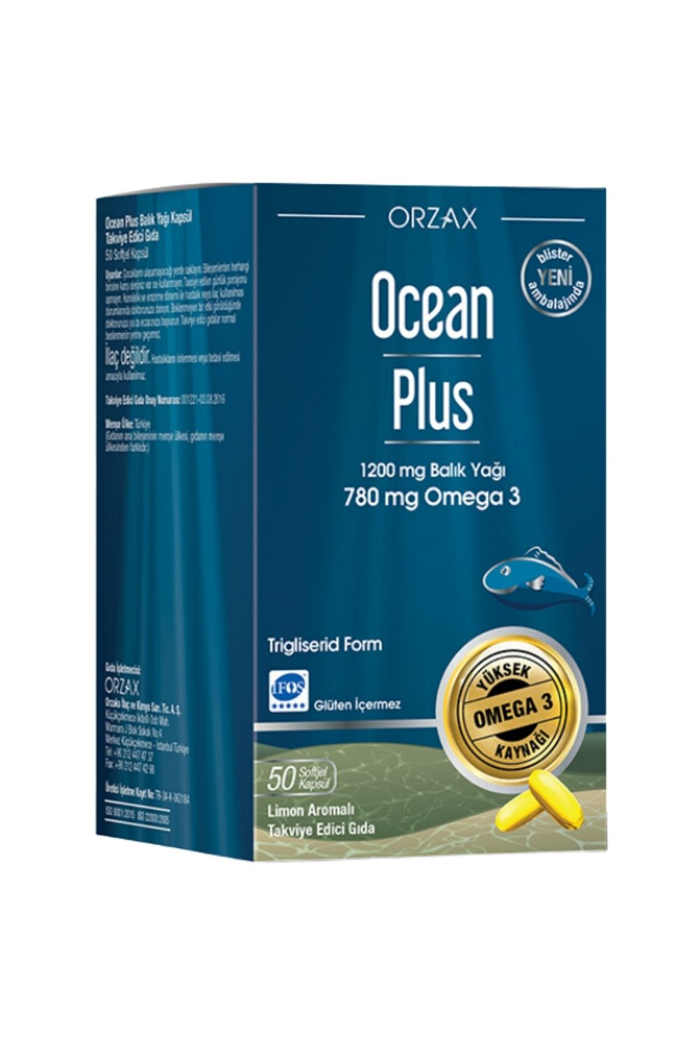 Ocean  Plus 1200 Mg Balik Yaği 50 Kapsül X 2 Adet