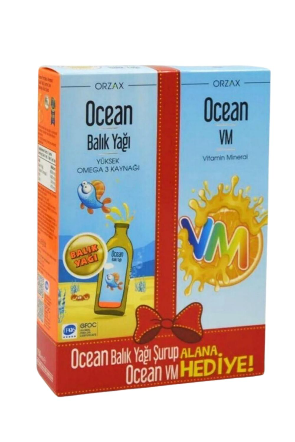 Ocean  Portakalli Balik Yaği Şurubu 150 Ml +  Vm Şurup 150 Ml