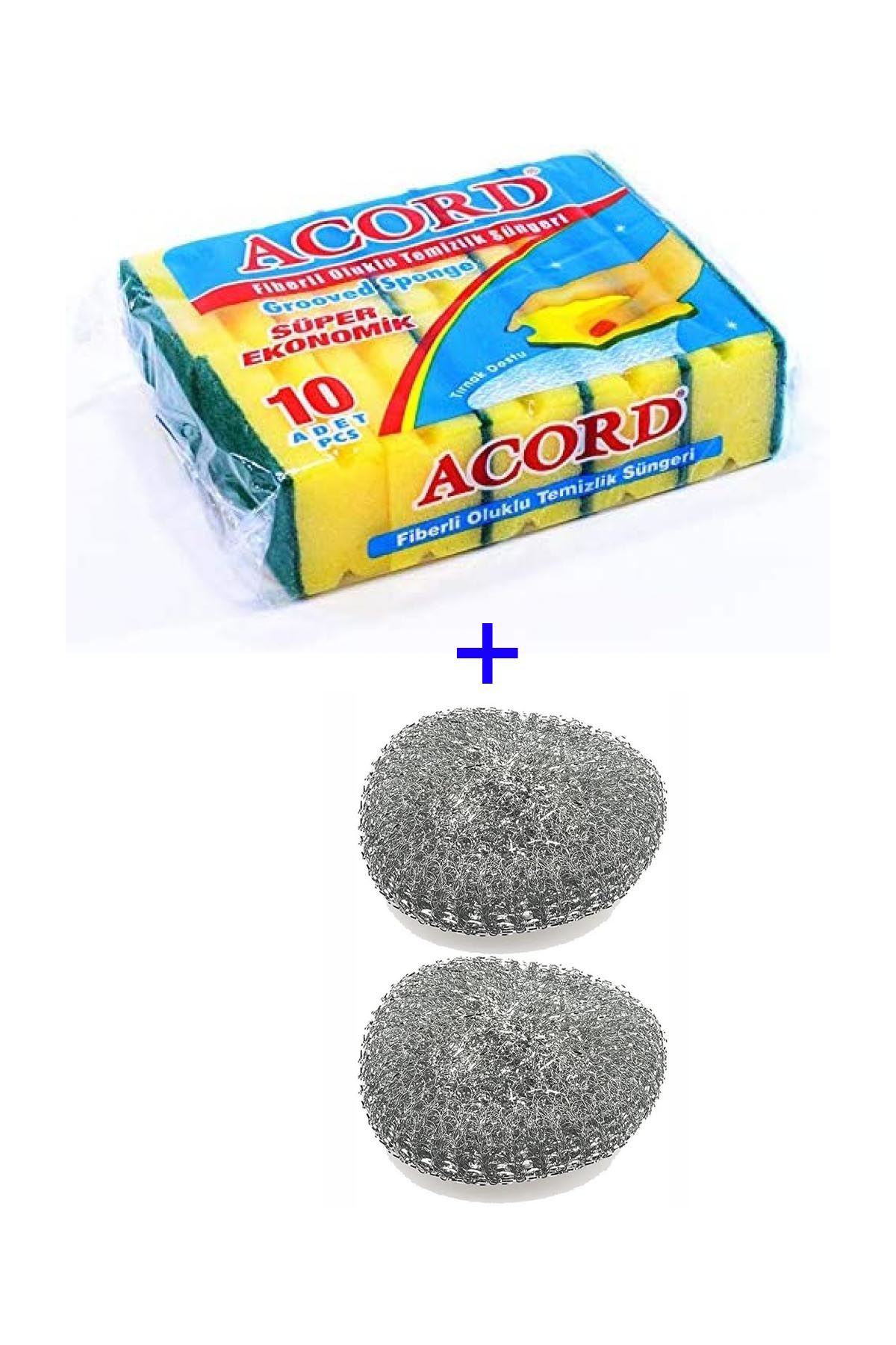 Just Cheap Store Oluklu Bulaşik Süngeri Ekonomik Paket 10 Adet Kolay Temizlik 2 Ad