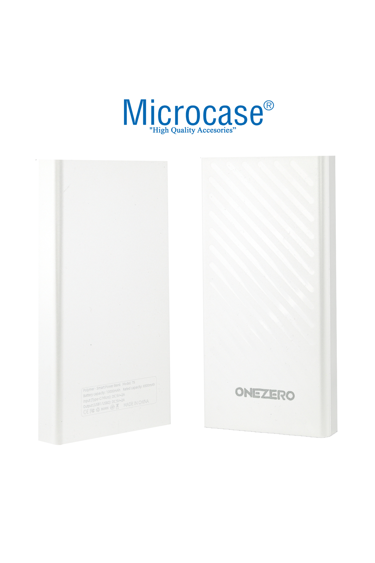 Microcase Onezero Serisi T5 2 Usb Port'lu 10000 Mah Kablosuz Powerbank Siya