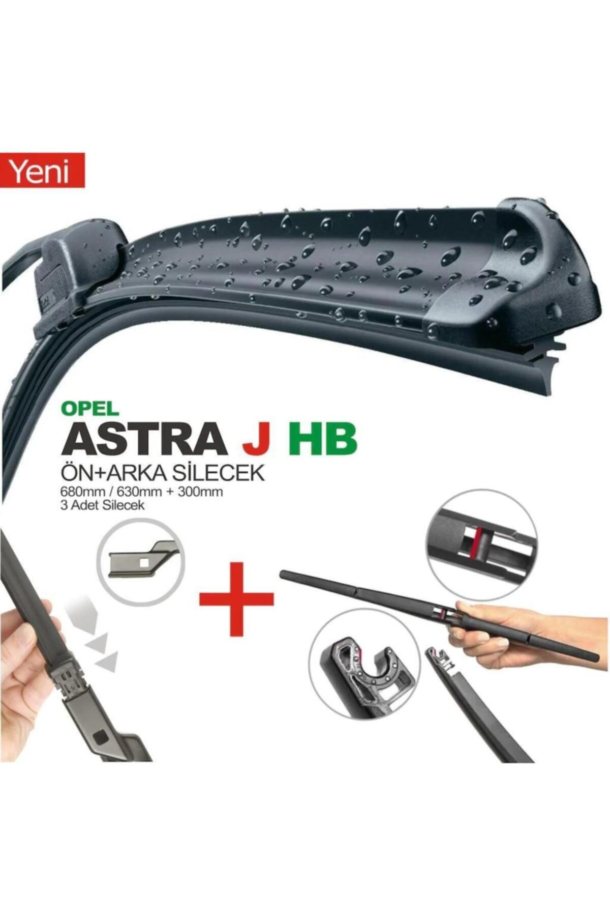 Maxtell Opel Astra J Hatchback Ön Ve Arka Silecek Süpürge Seti 2009-2010-
