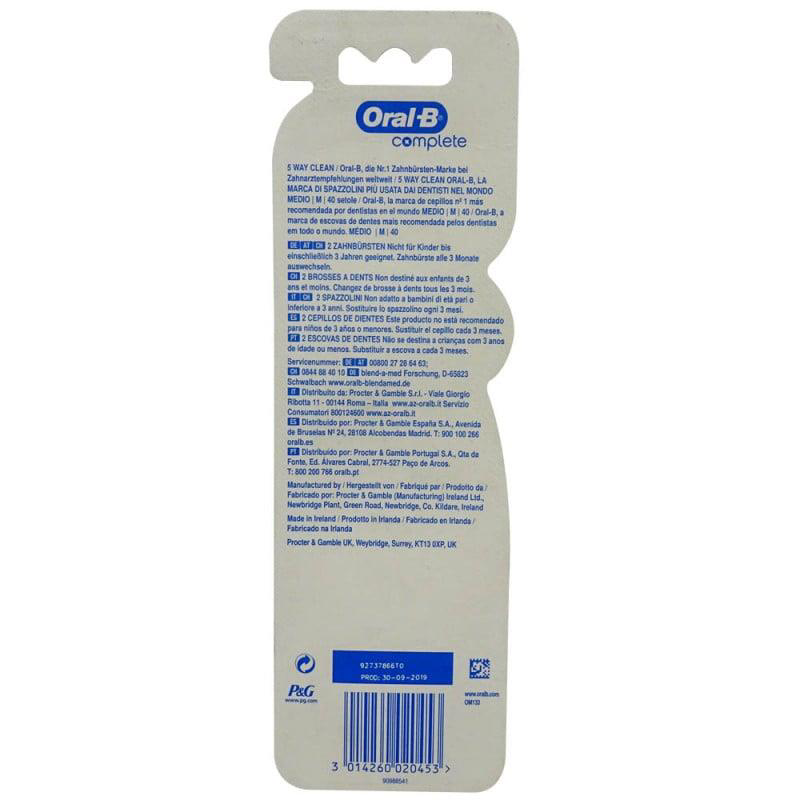 Oral-B  Complete 5 Yönlü Temizlik Diş Firçasi Orta 1+1