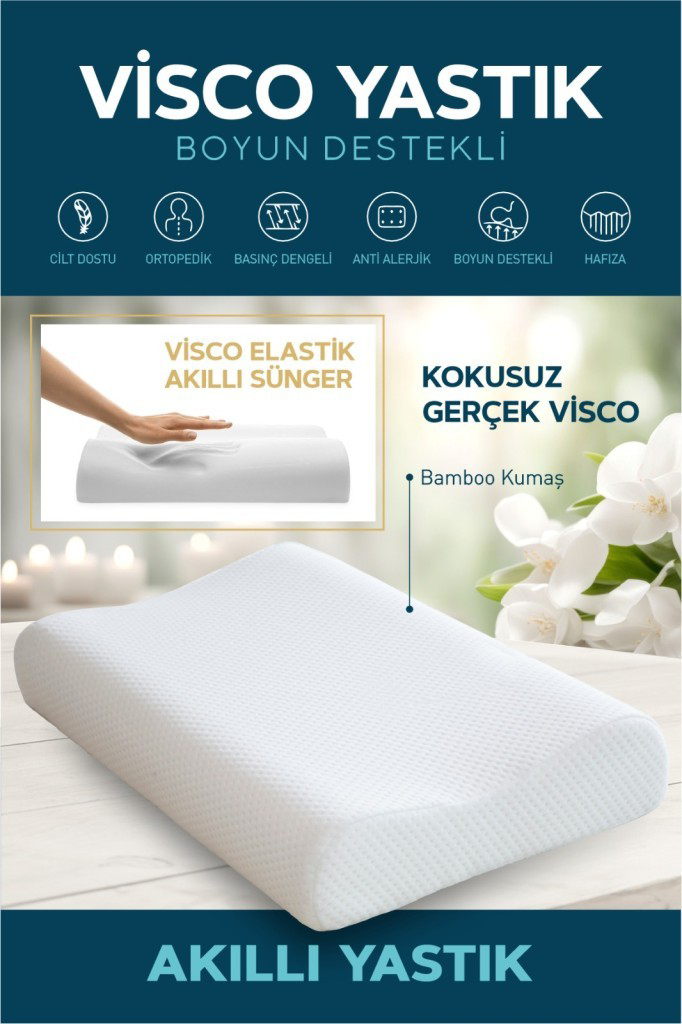 Mulberry Ortopedik Boyun Destekli Lüks Yastik 50 X 30 Cm