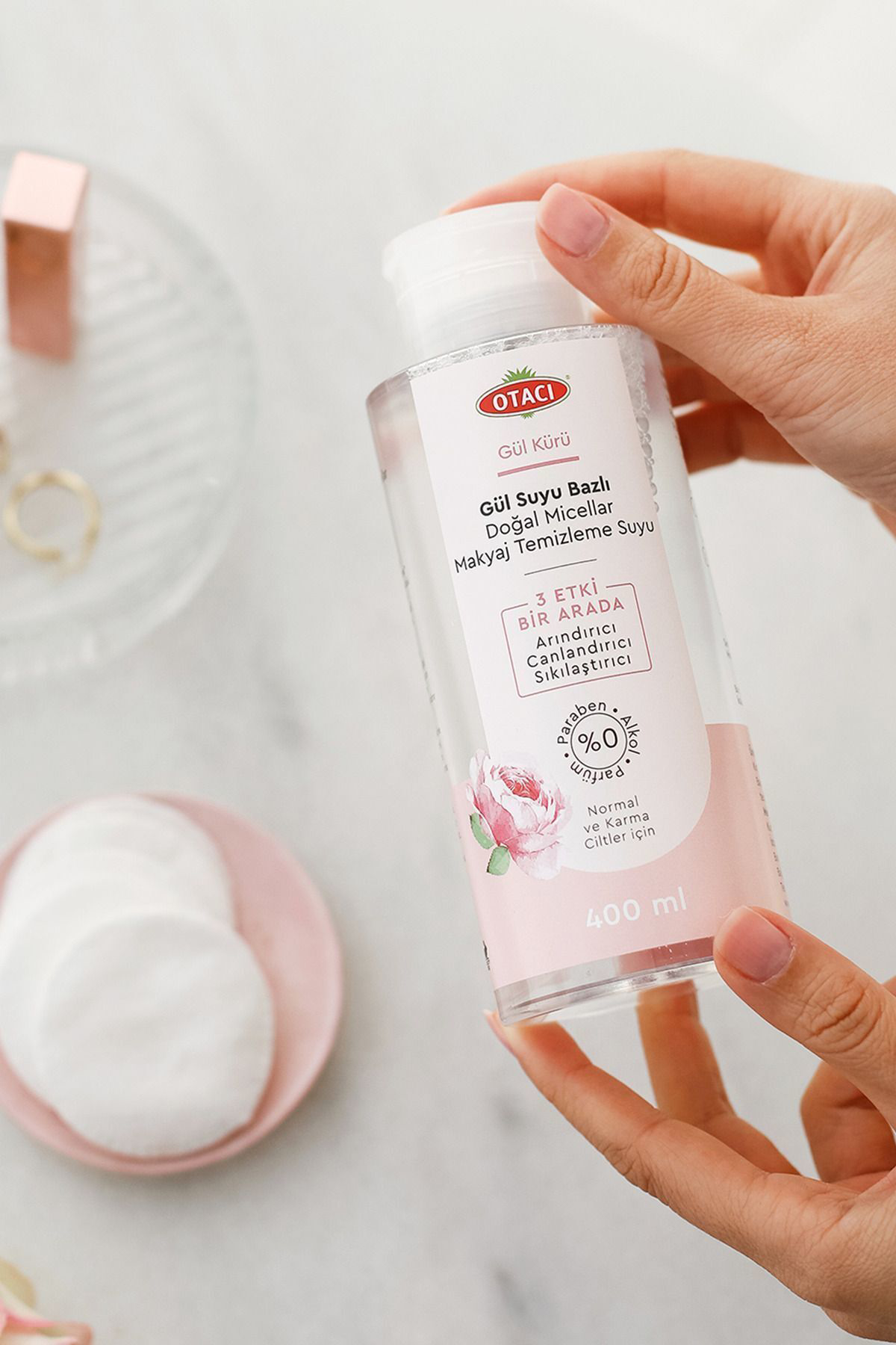 Otaci  Gül Suyu Bazli Doğal Micellar Makyaj Temizleme Suyu 400 Ml