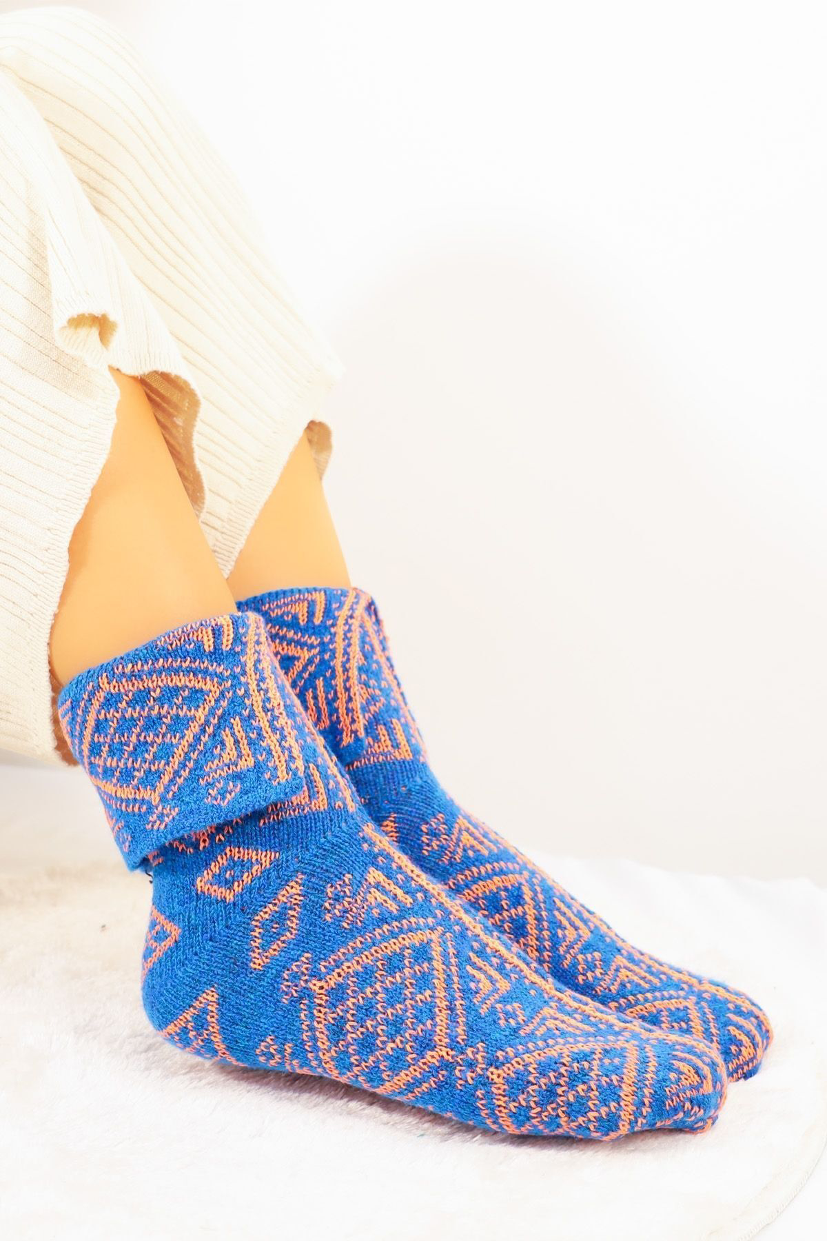 Kral Socks Otantik (5 Çift) Yöresel Çorap Yün Örgü Dokuma (Karma Renkler)
