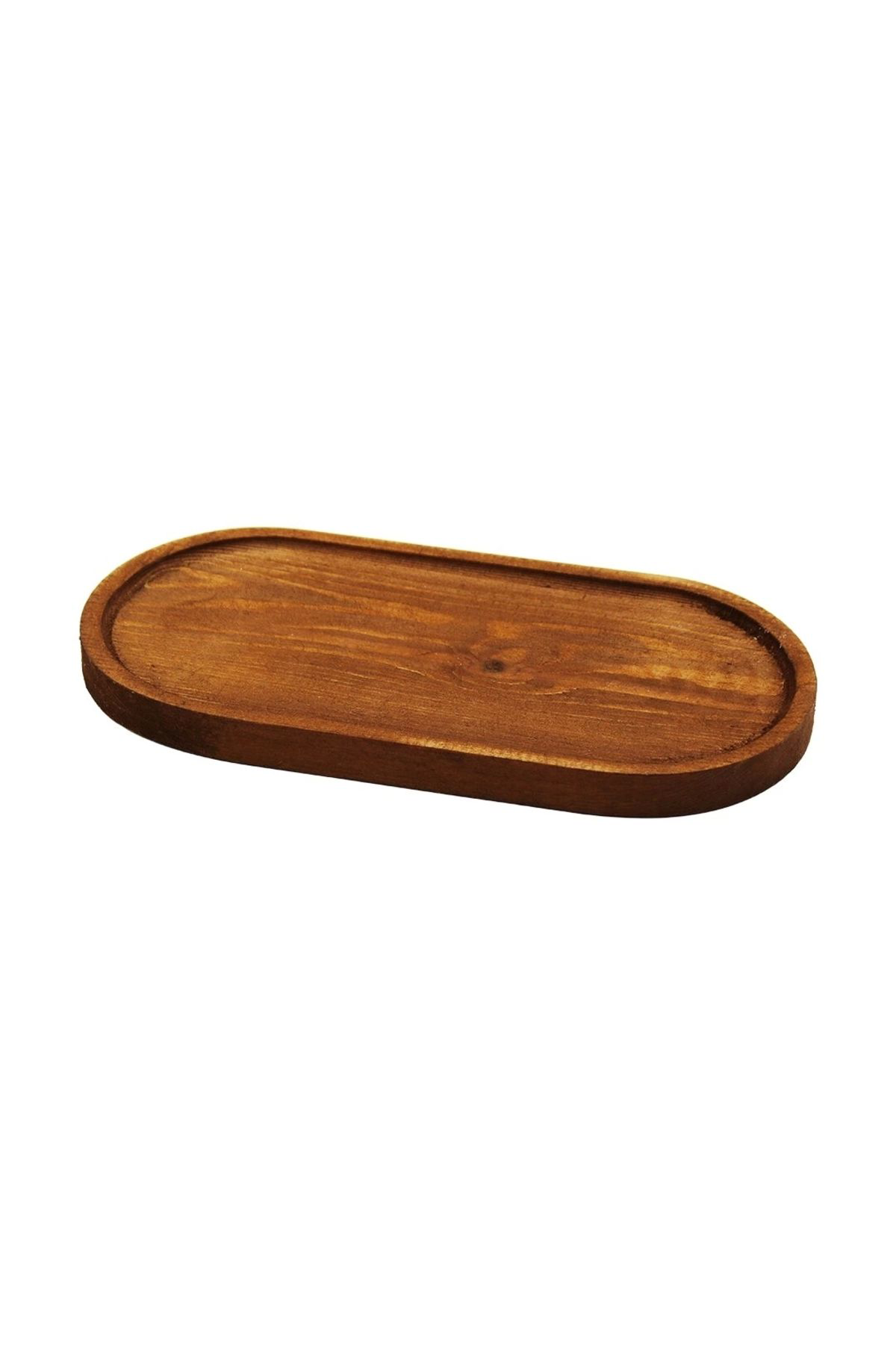 Albayrak Oval Koyu Renk=Kahverengi Ahşap Yağdanlik Altlik 25X12.5Cm (4172)
