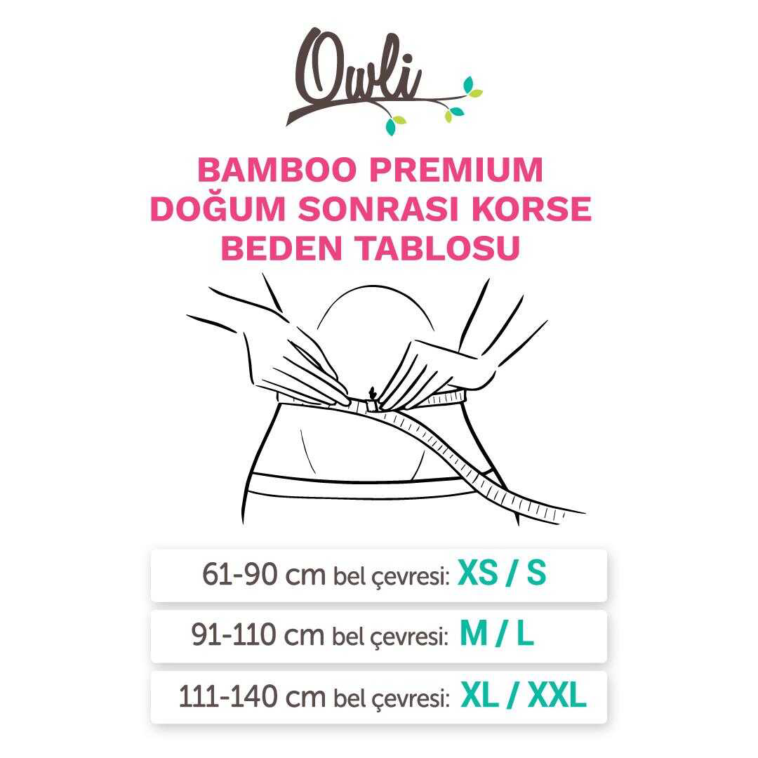 Owli  Bamboo Premium Doğum Sonrasi Korse Siyah