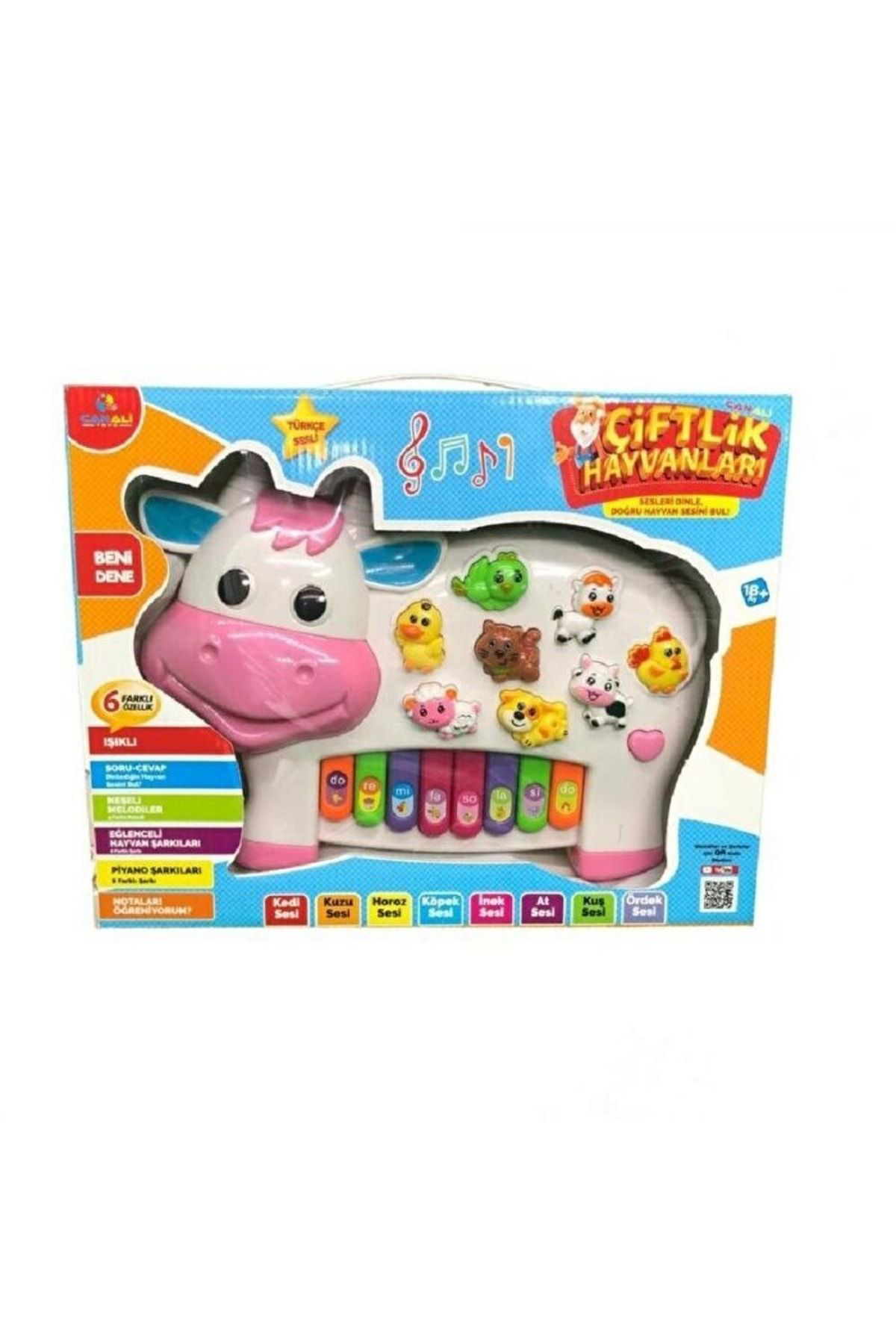 Can Ali Toys Oyuncak Piyano Türkçe Sesli Eğitici Oyuncak Çiftlik Hayvanlari Mü