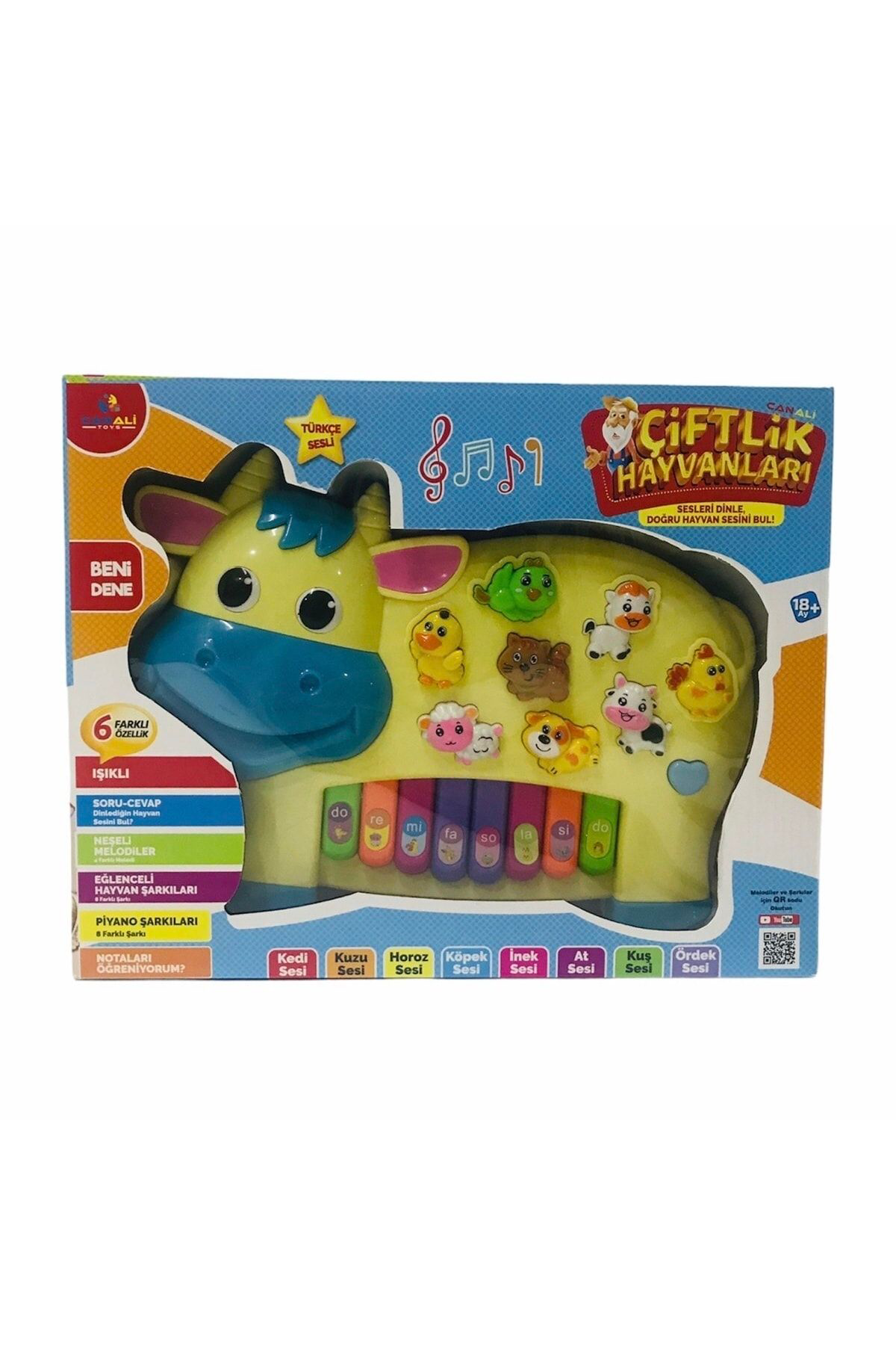 Can Ali Toys Oyuncak Piyano Türkçe Sesli Eğitici Oyuncak Çiftlik Hayvanlari Mü