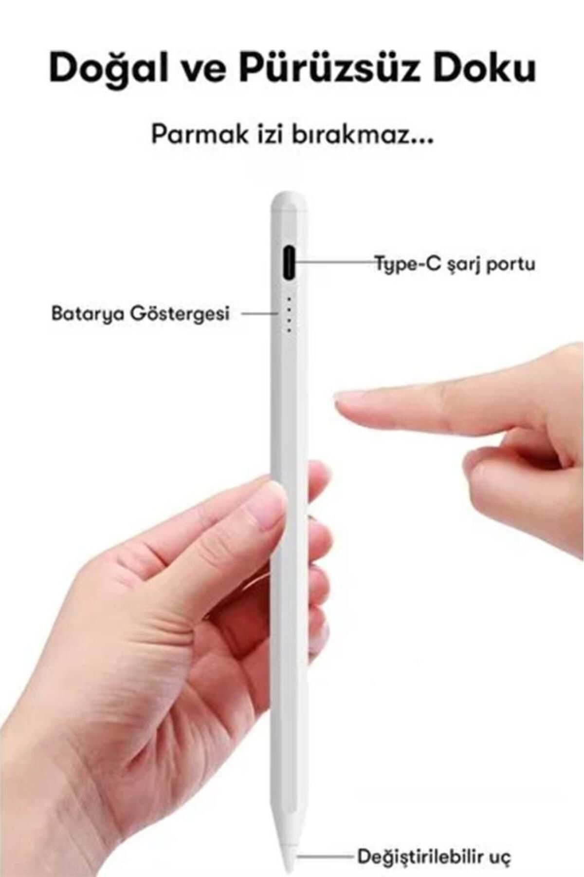 Torima P-01 Beyaz Stylus Pen Kapasitif Dokunmatik Kalem Çizim Ve Tasarim