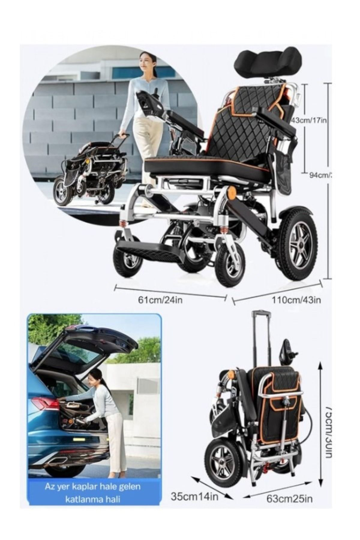 Masmel P206 Kumandali Ultra Hafif Katlanabilir Akülü Sandalye