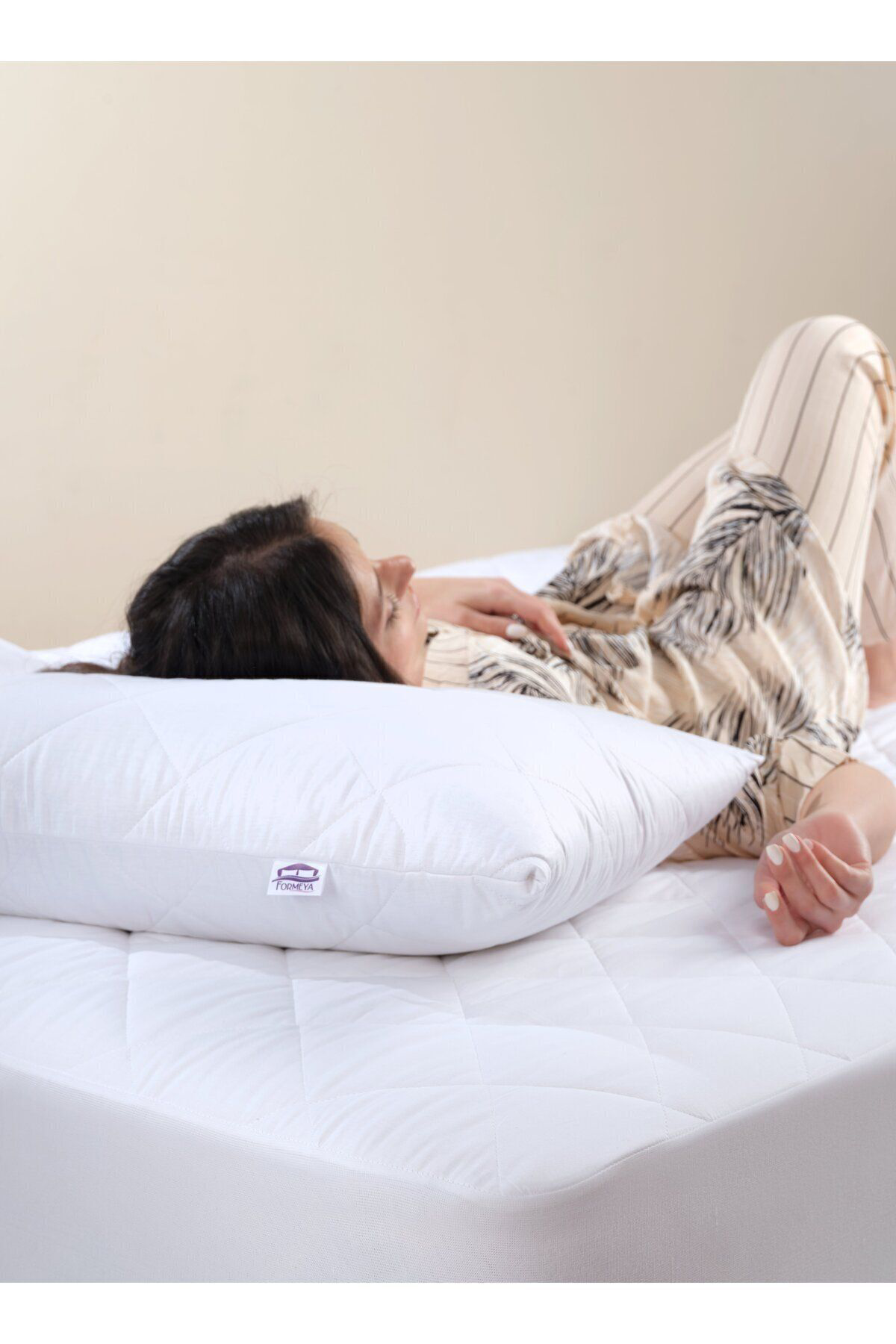 Formeya Pamukkale Alez Kapitone Fitted Yatak Koruyucu %100 Pamuk Alez (16