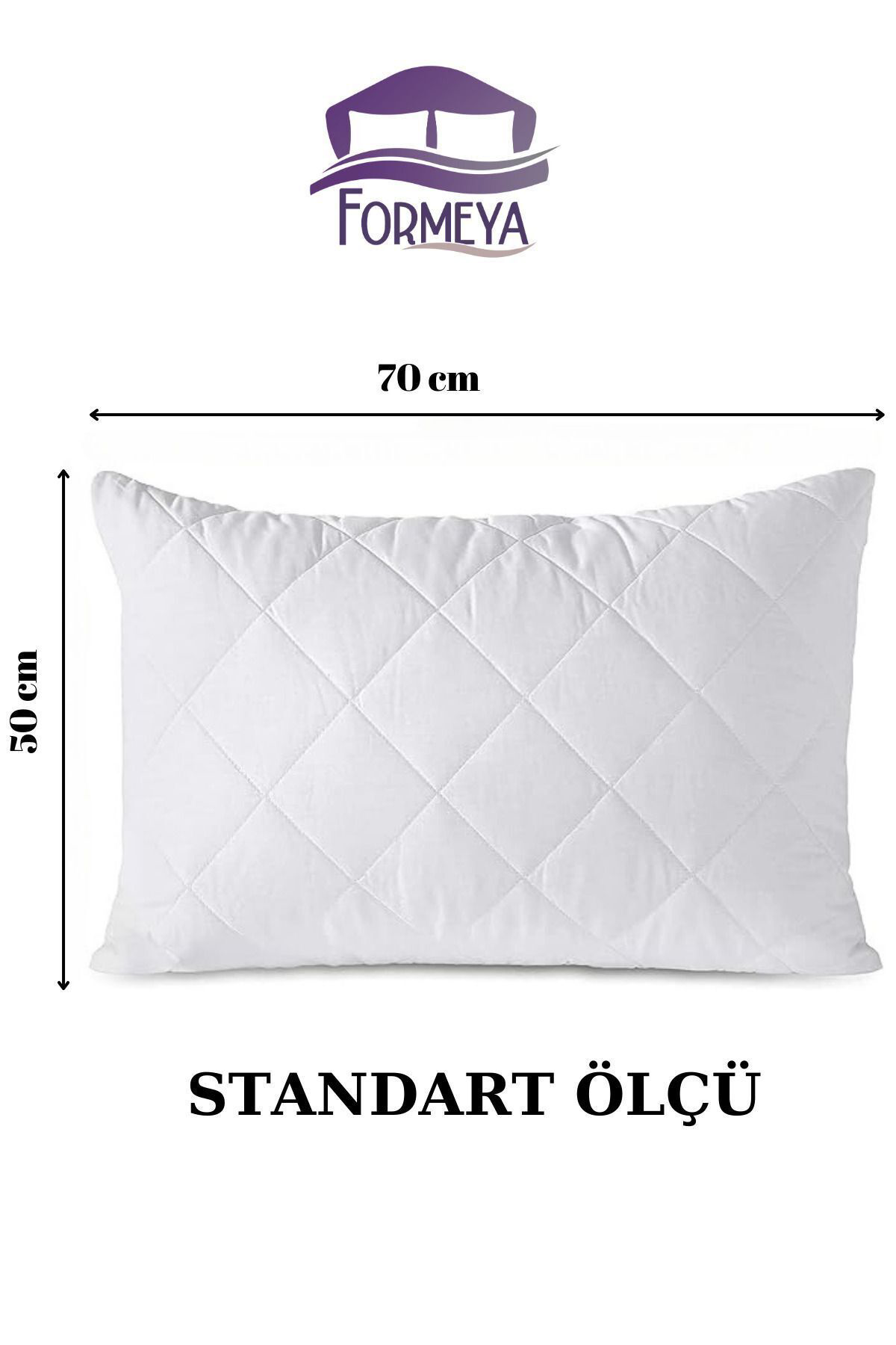Formeya Pamukkale Alez Kapitone Yastik Koruyucu 2' Li %100 Pamuk 50X70