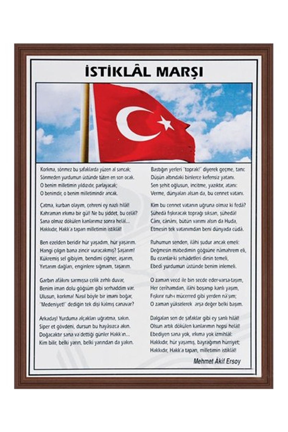 Just Cheap Store Panda 35X50 İstiklal Marşi Mdf Çerçeve