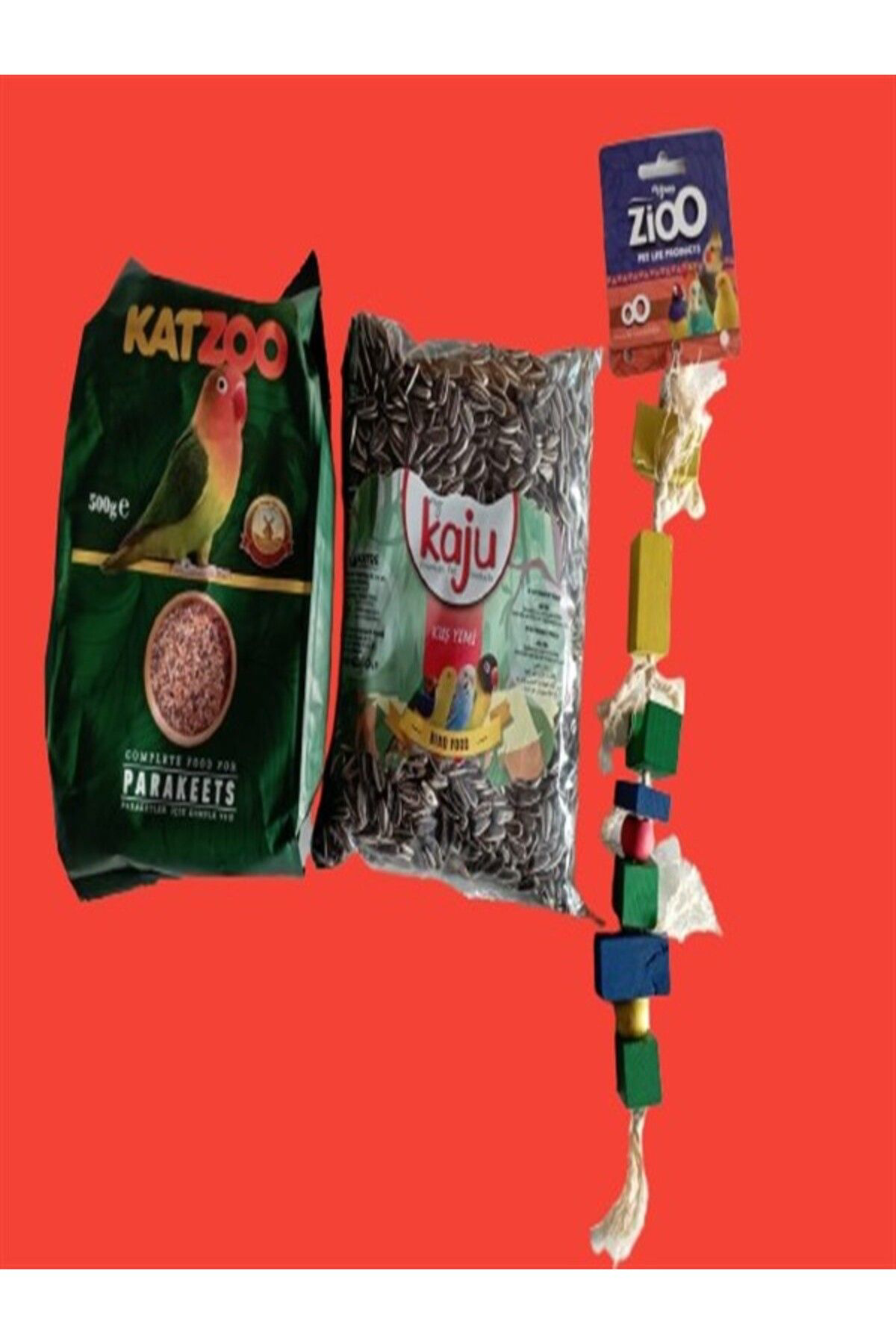 Katzoo Papağan Oyuncaği + Papağan Yemi 500 Gr+ Çekirdek 400 Gr