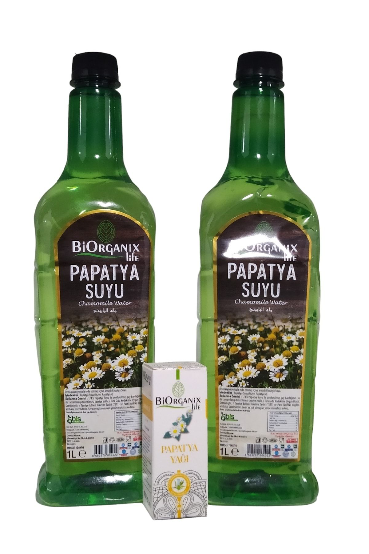 Biorganix Life Papatya Suyu 2 Adet 1 Litre Ve Papatya Yaği 20 Mm