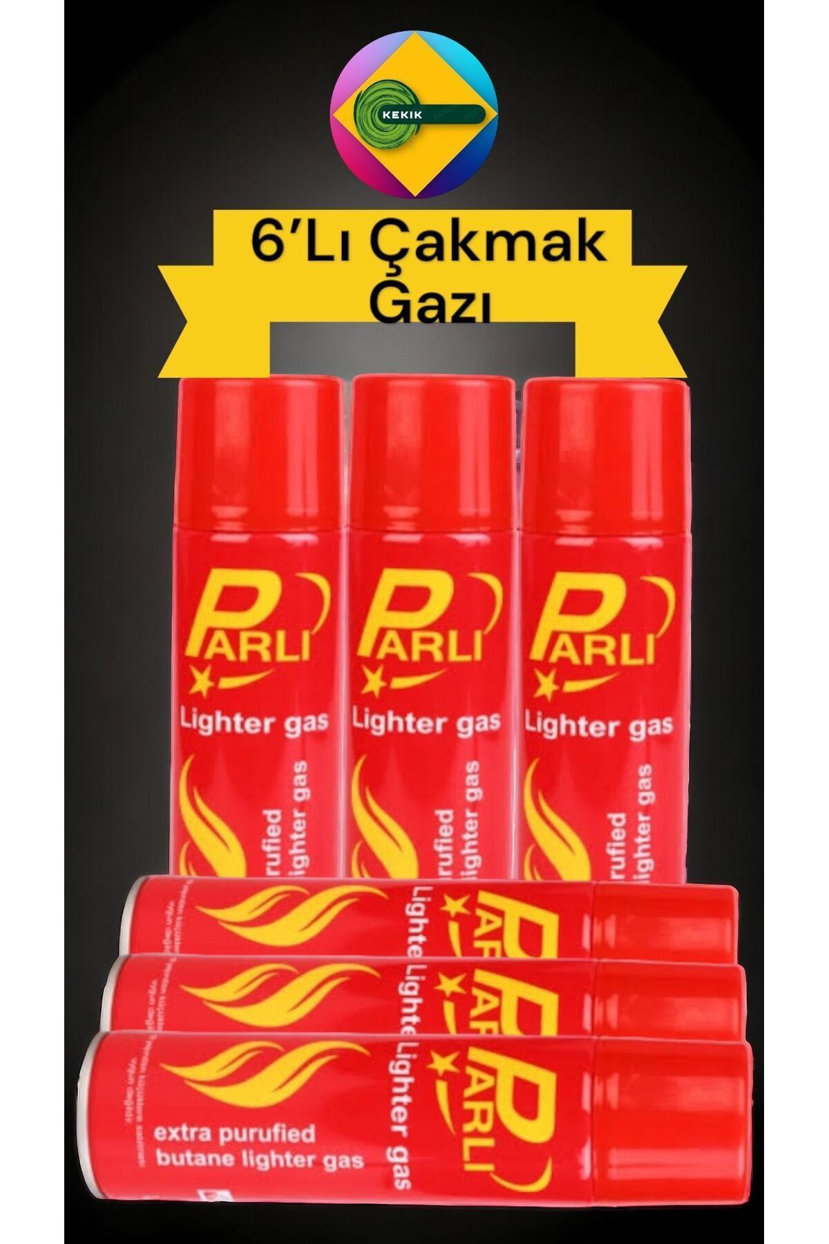 Kekikdükkan Parli 270Ml 6'Li  Çakmak Gazi Kartuşu