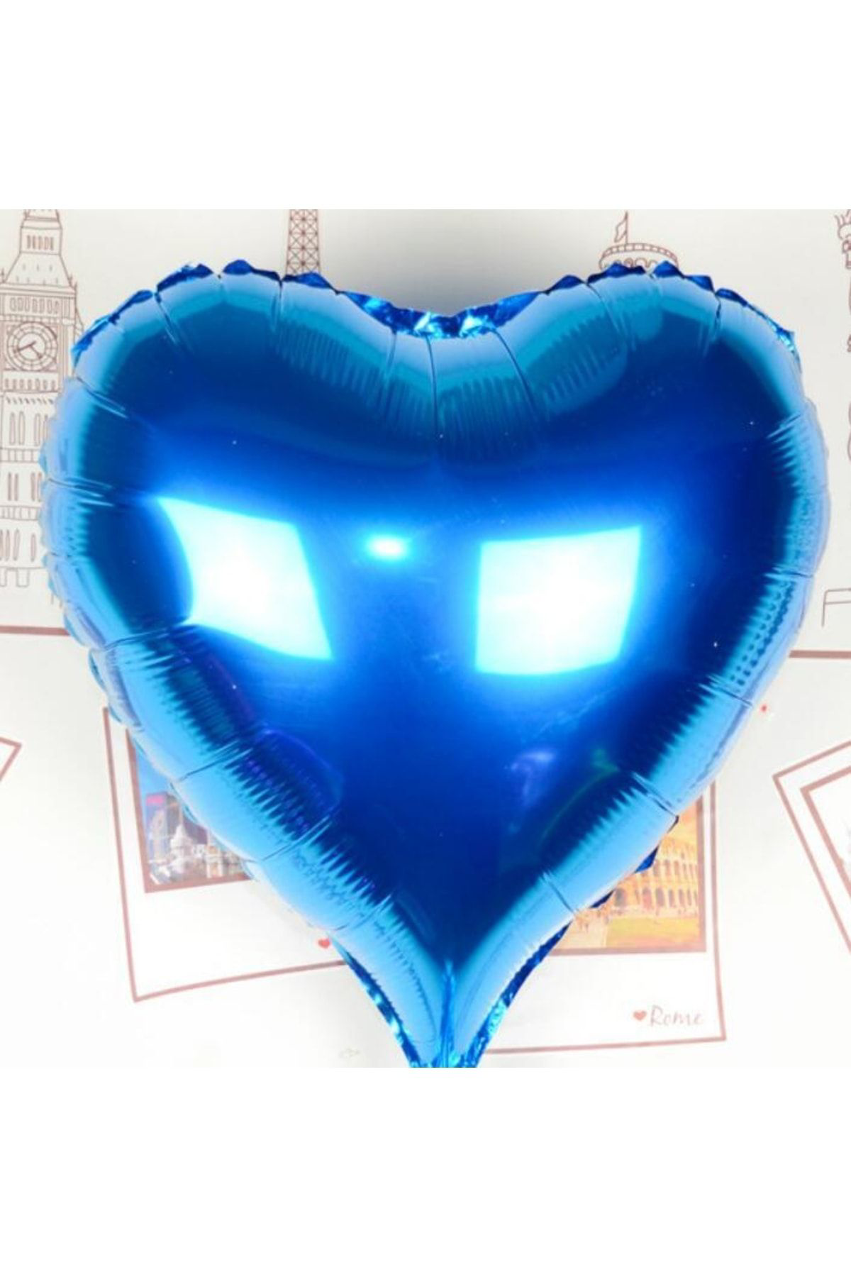 Huramarketing Parti Aksesuar Kalp Uçan Balon Folyo Mavi 80 Cm 32 İnç