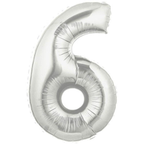 İhtiyaçavm Parti Şekilli Supershape Silver Rakam Folyo Balon 6 Numara