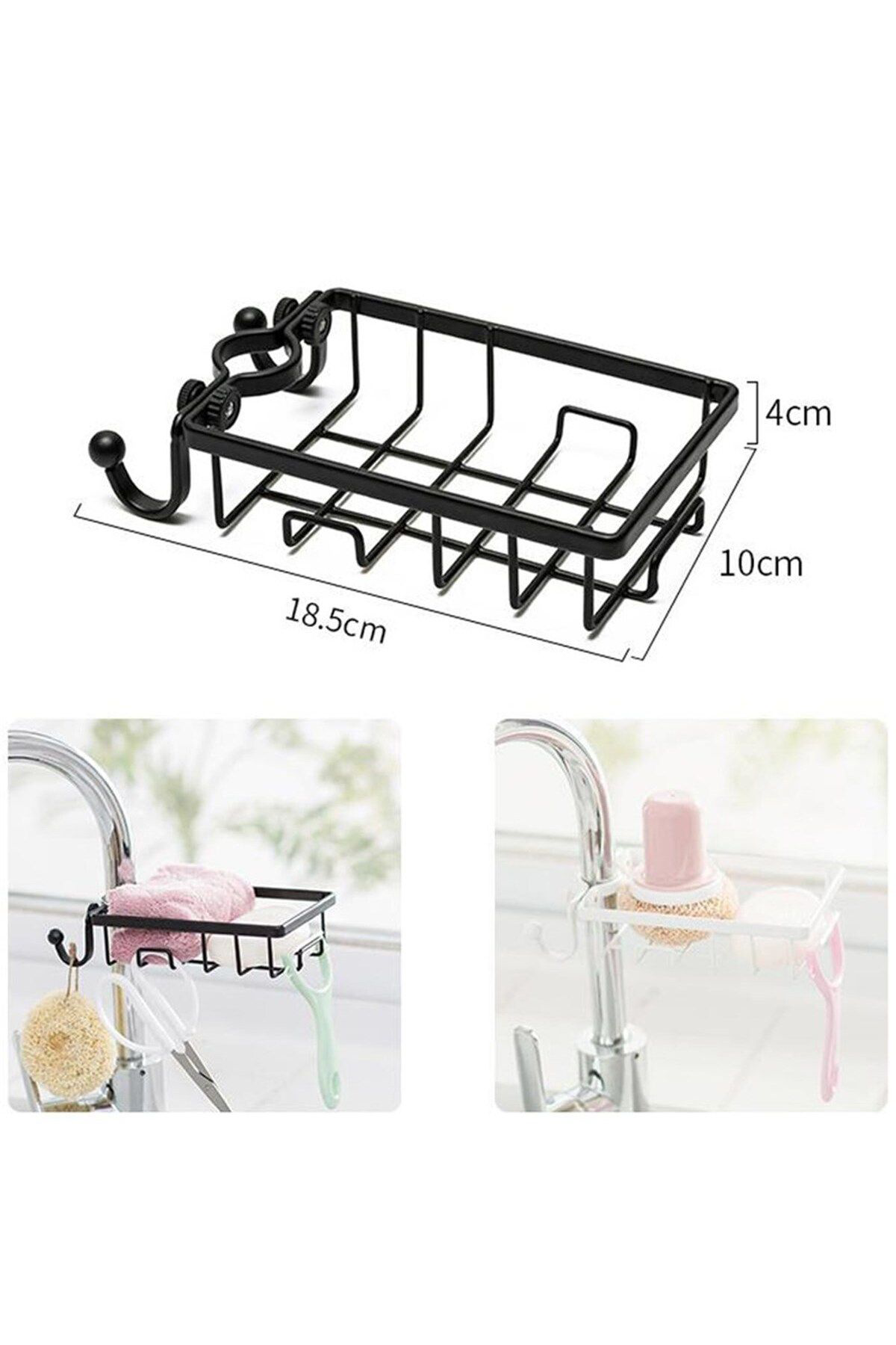 Ok Aksesuar Paslanmaz Çelik Mutfak Banyo Musluğuna Sabitlenebilir Sabunluk Go