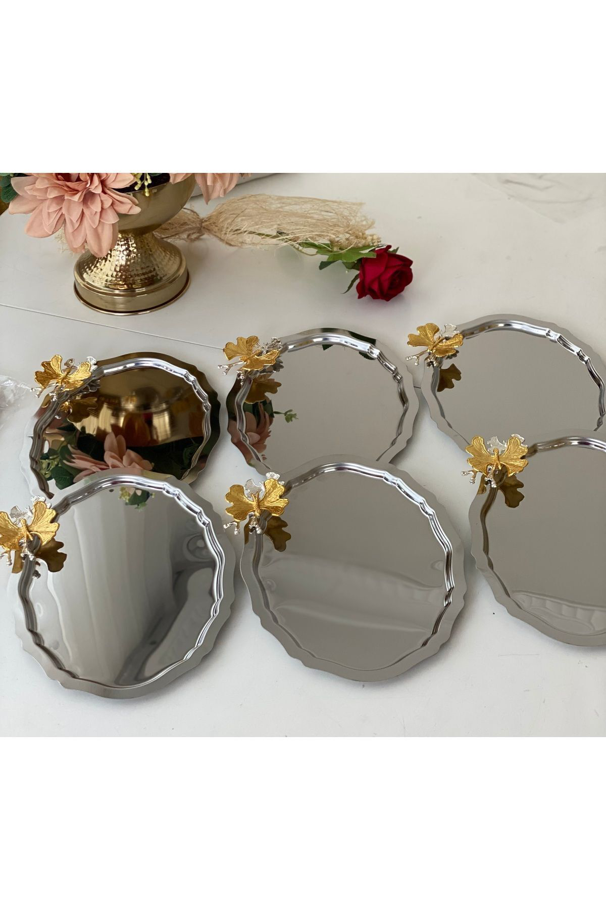 Azram House Paslanmaz Çelik Oval Model 20*25 Cm Servis Ve Sunum Tepsisi Keleb