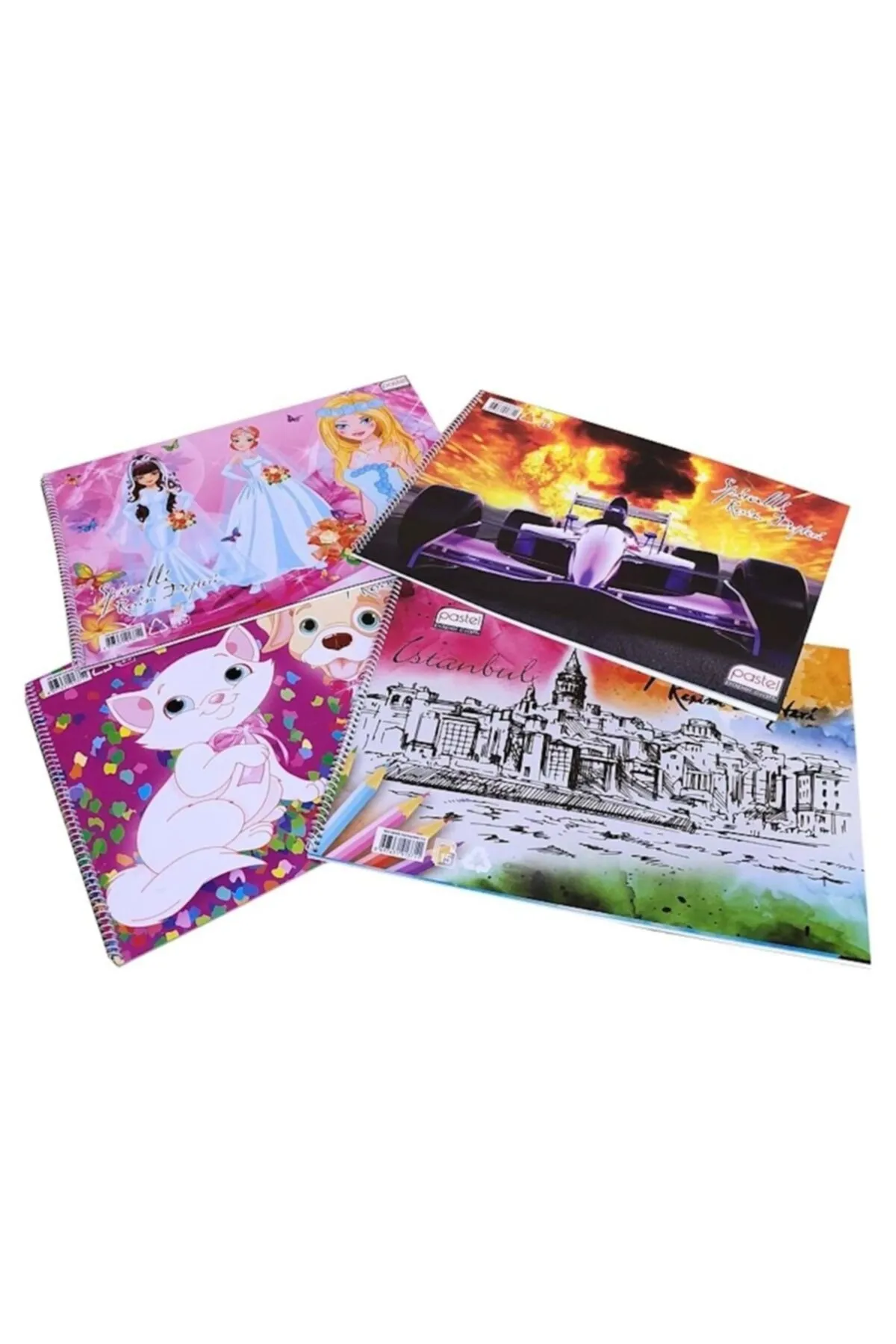 Just Cheap Store Pastel 15 Yaprak Spiralli Resim Defteri 35X50 12'Li