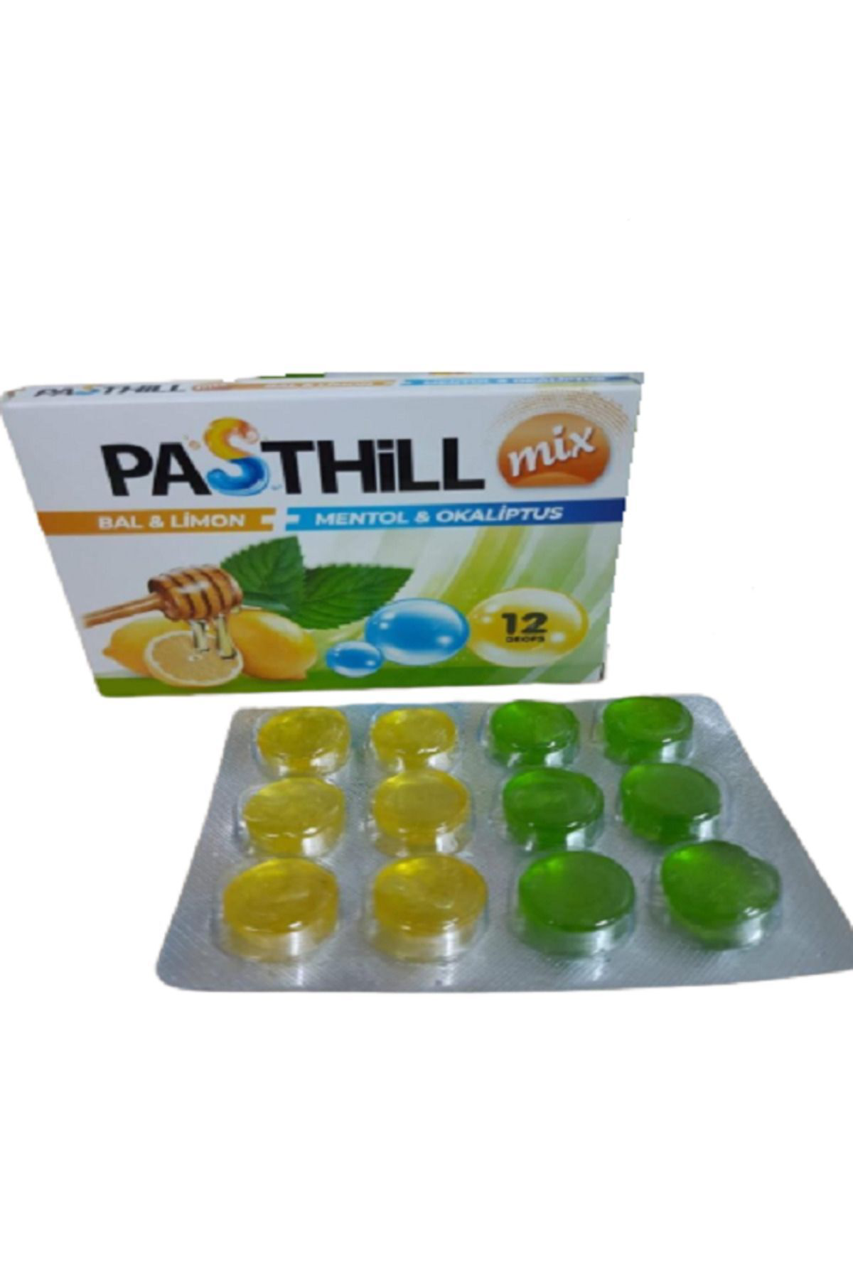 Ledapharma Pasthill Mix-Bal Limon+Mentol Karişik -12 Dropsx 2 Adet