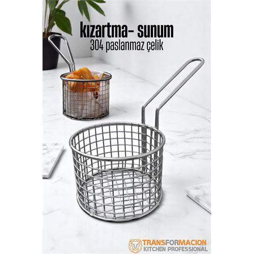 Patates Kızartma Süzgeci - Sunum Süzgeci 304 Paslanmaz Çelik