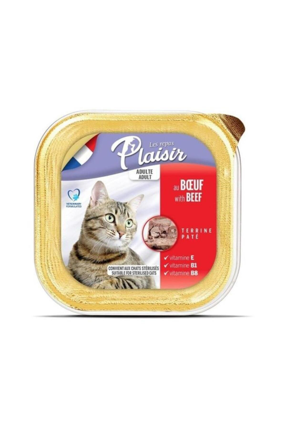 Plaisir Pate Biftekli Kedi Konservesi Yaş Mama 100 Gr