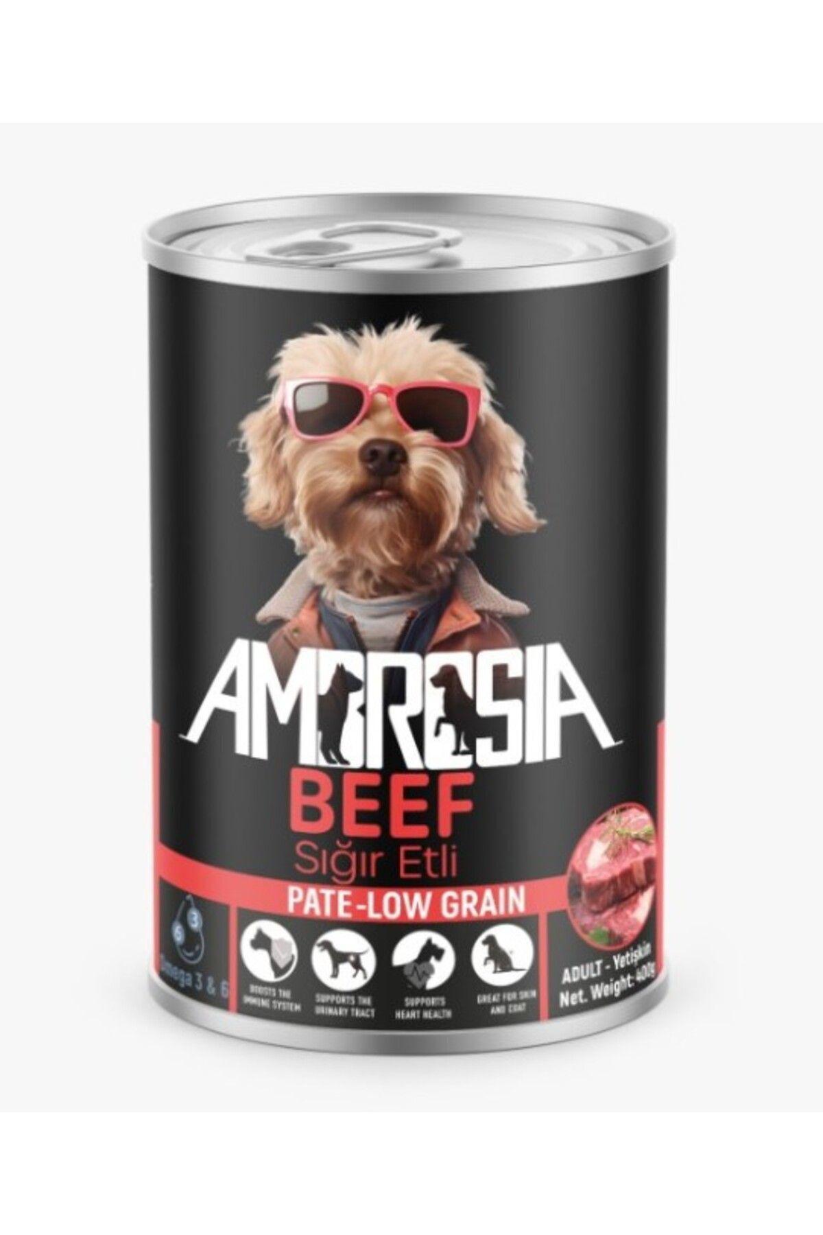 Ambrosia Pate Siğir Etli Yetişkin Köpek Konserve 400 Gr X 3 Adet