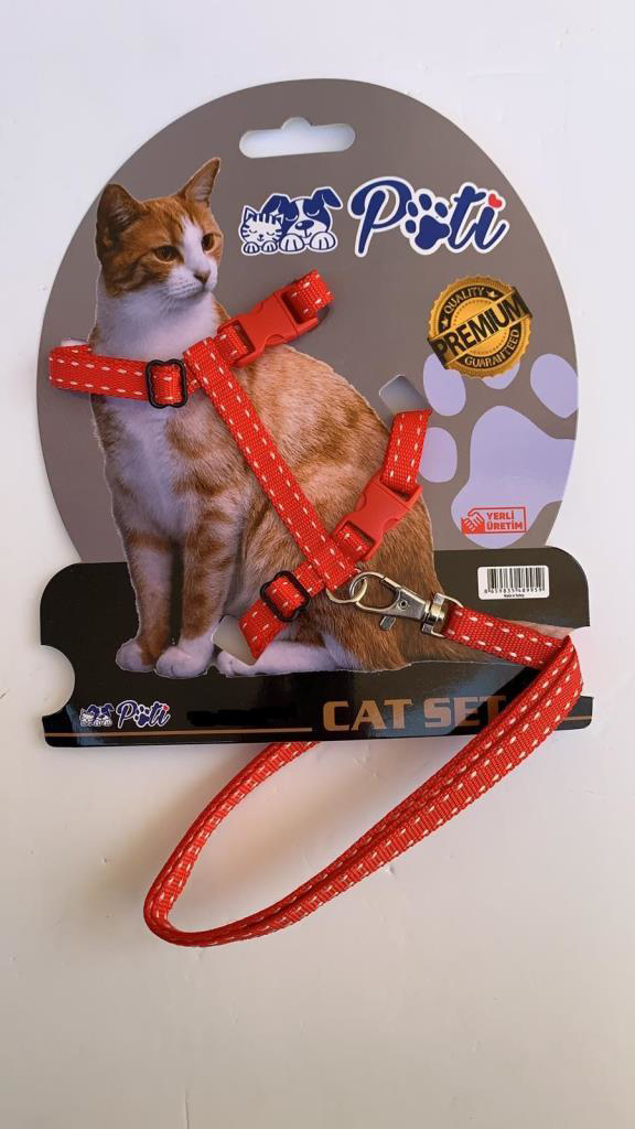 Pati  Yavru Köpek Ve Kedi Gezdirme Takim Tasmasi (Ayarlanabilir) K