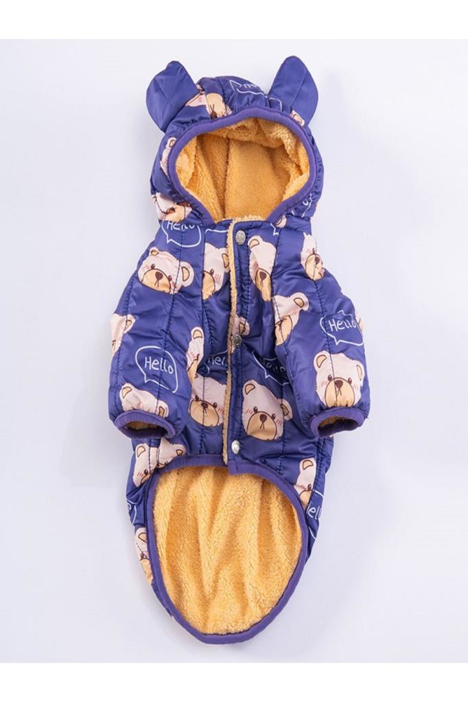 Pawstar  Köpek Blue Teddy Puff Raincoat Large Sirt33cm Göğüs46cm B