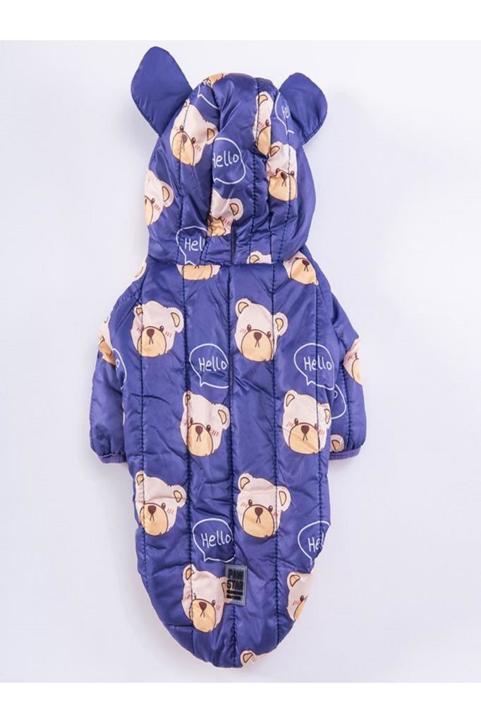 Pawstar  Köpek Blue Teddy Puff Raincoat Large Sirt33cm Göğüs46cm B