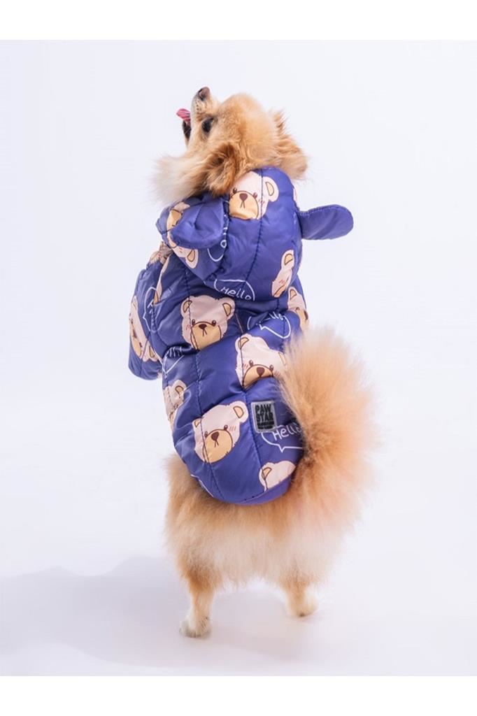 Pawstar  Köpek Blue Teddy Puff Raincoat Large Sirt33cm Göğüs46cm B