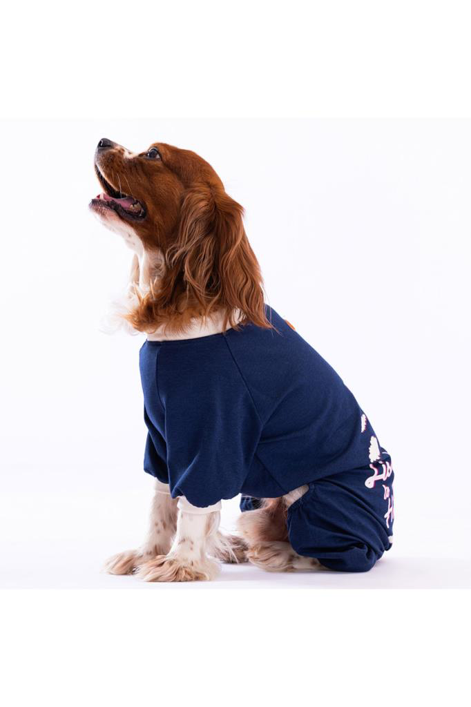 Pawstar  Köpek Navy Blue Giraffe Pyjamas Large Sirt33cm Göğüs46cm 