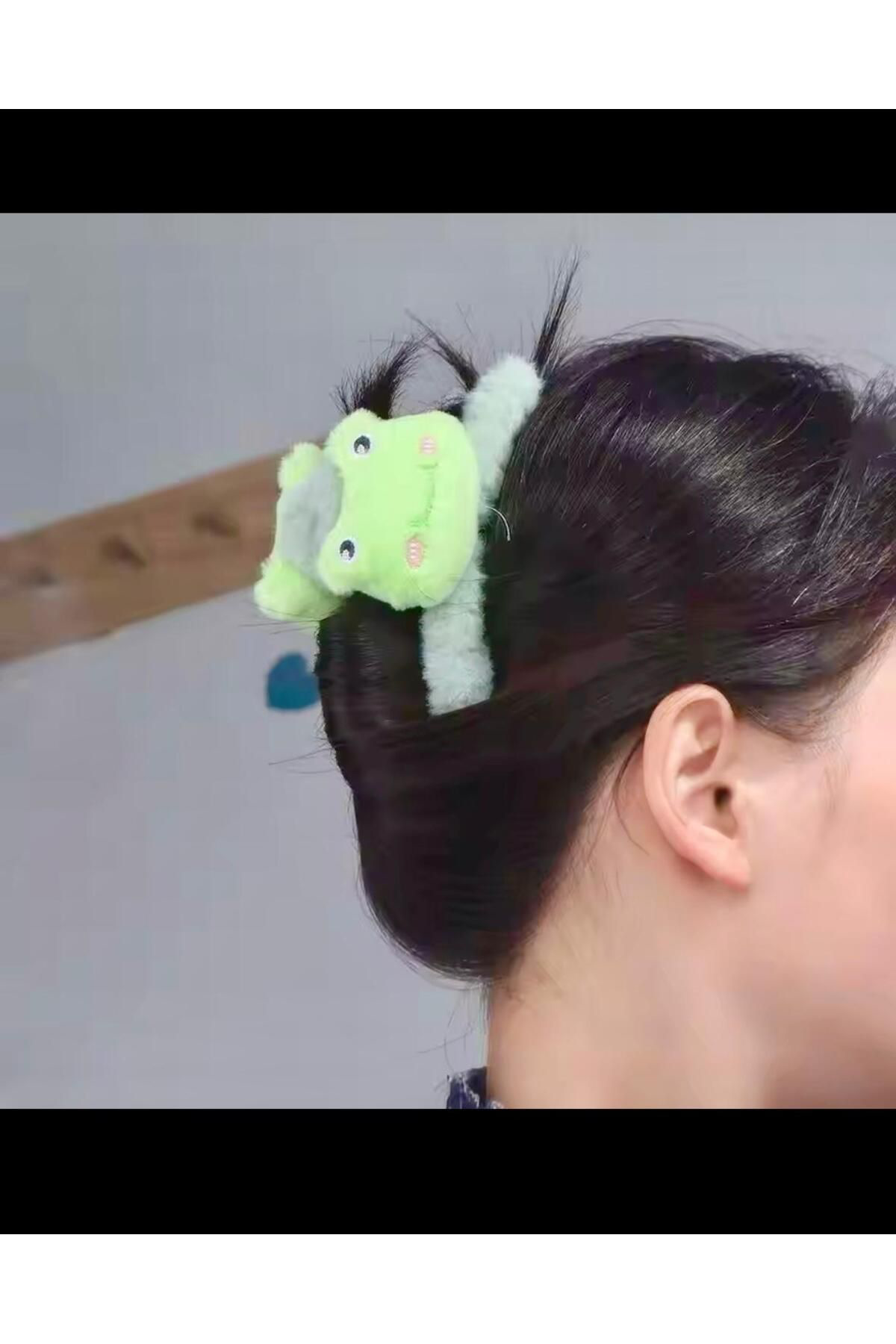 Arescollection Peluş Kurbağa Mandal Toka