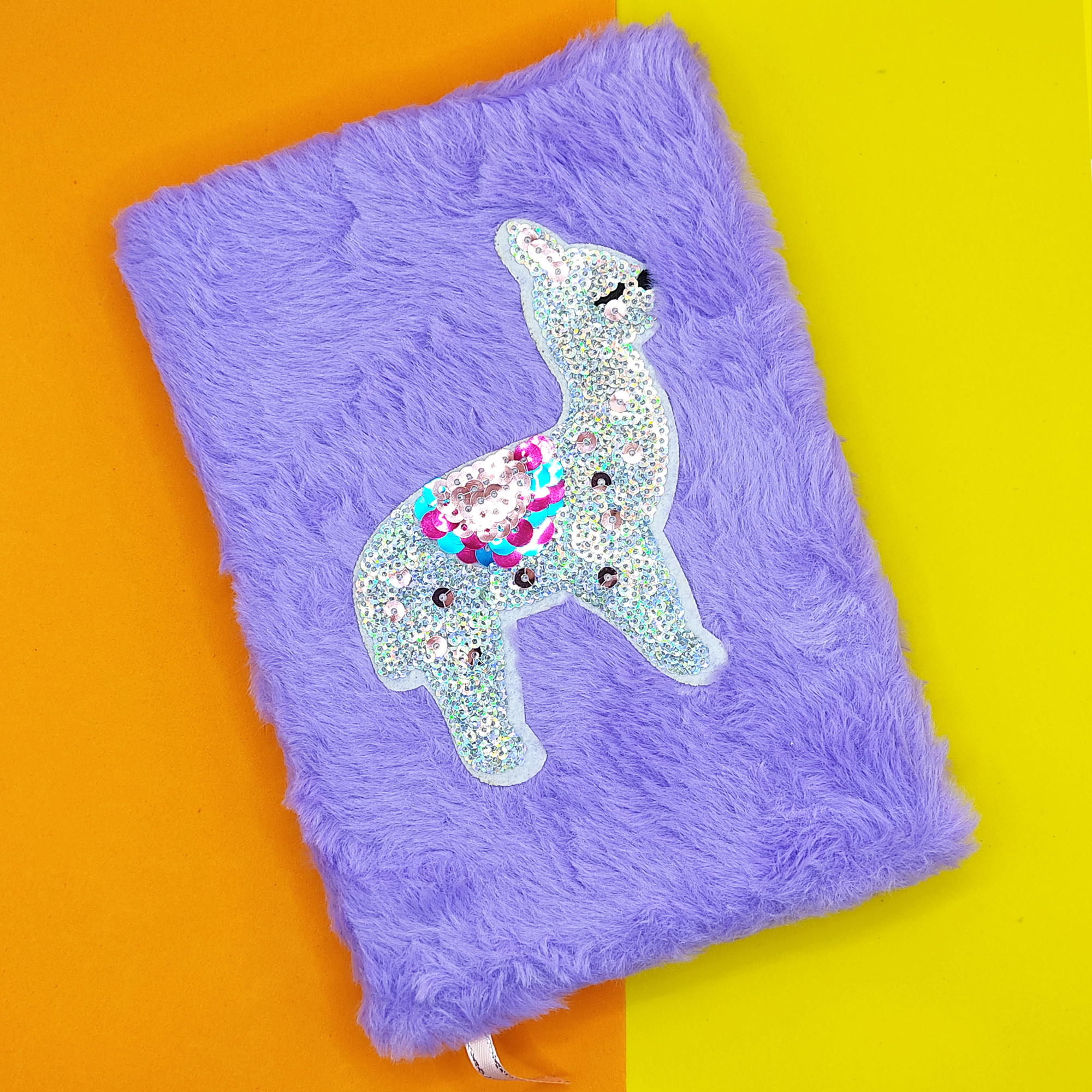 Limmy Peluş Pullu Not Defteri (20X13 Cm) , 60 Yaprak, Tüylü Lama - Mor