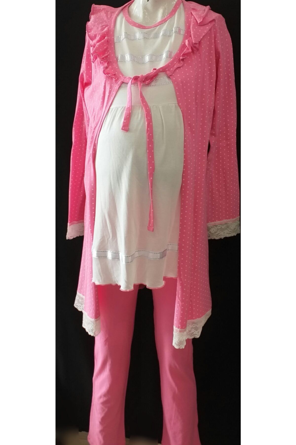Erdeniz Tekstil Pembe 3 Lü Loğusa Pijama
