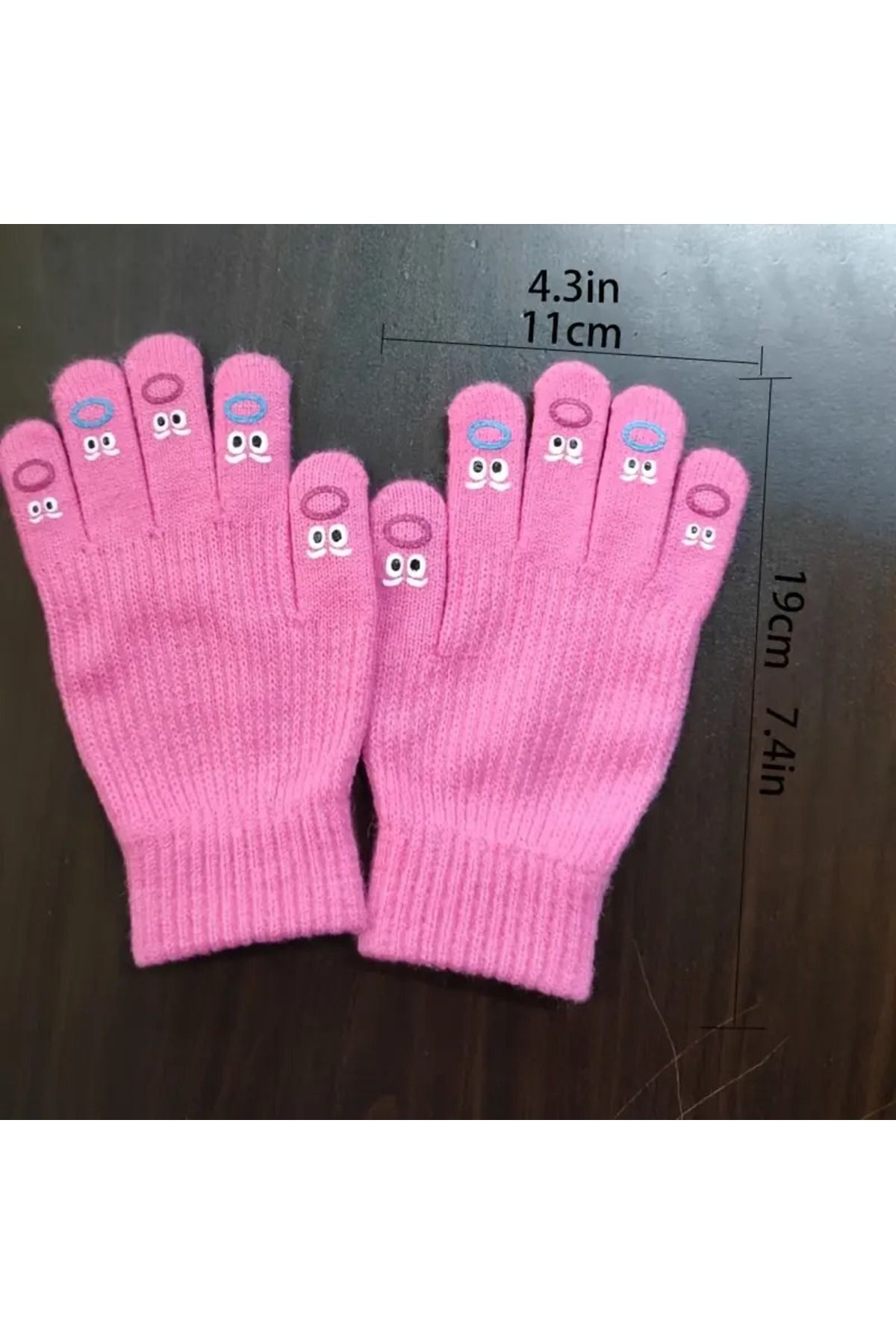 Dodemert Home Pembe Komik Suratli Örgü Eldiven