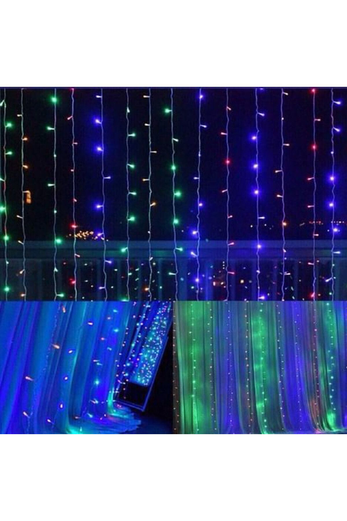 Toptan Bulurum Perde Led 240 Ledli 8 Fonksiyonlu Dekor Lambasi Rgb