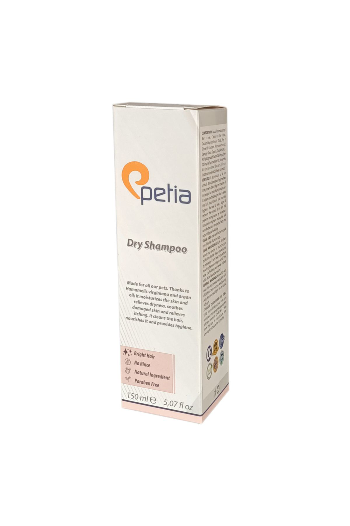 K&A Petia Paw Dry Shampoo Doğal Kedi Ve Köpek Kuru Köpük Şampuani 150