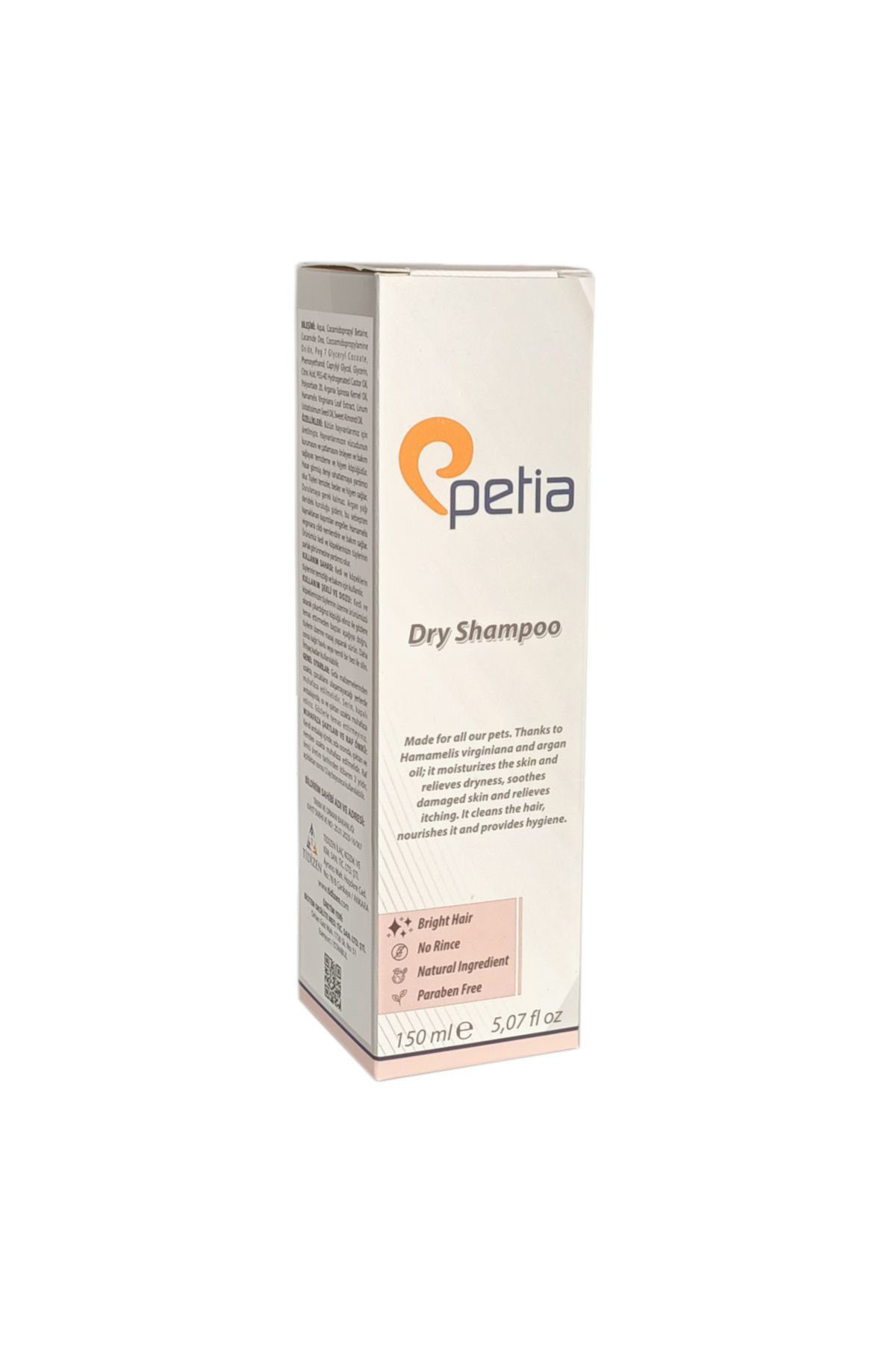 K&A Petia Paw Dry Shampoo Doğal Kedi Ve Köpek Kuru Köpük Şampuani 150