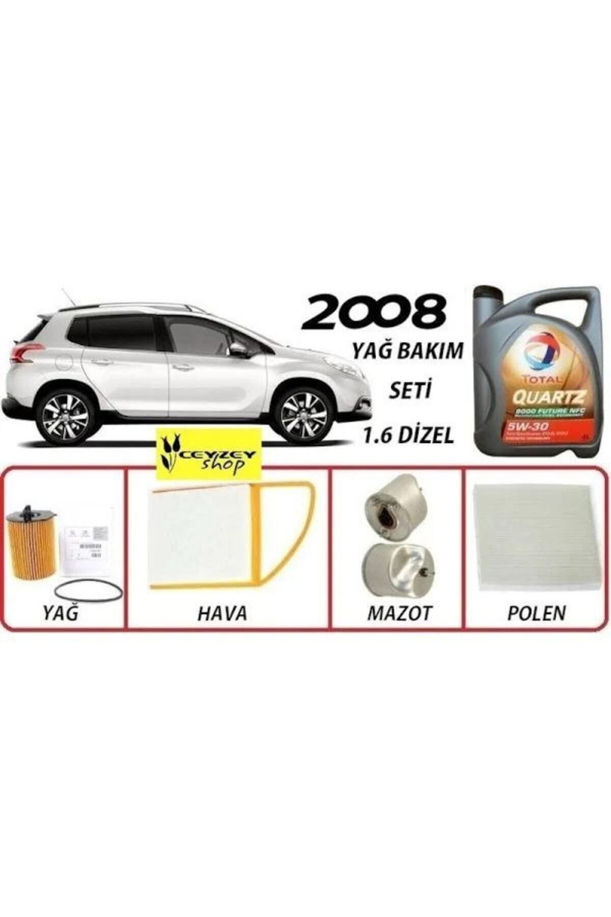 Total Peugeot 2008 1.6 Dizel Yağ Bakim Ful Set Quartz İneo Ecs 5W30 4Lt